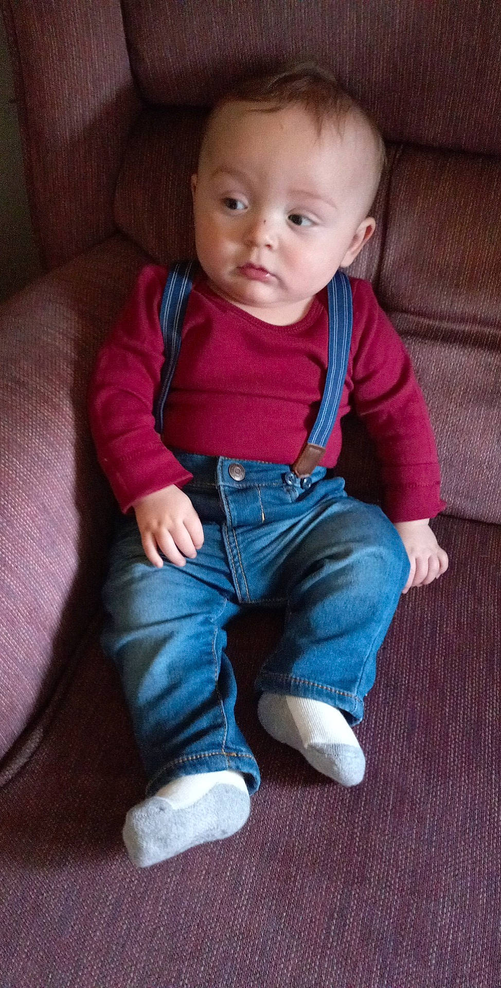 Kolten joined the competition — help win amazing prizes! baby, baby_toddler_clothing, cheek, child, clothing, comfort, denim, eye, face, finger, flooring, head, iris, leg, nose, organ, person, skin, sleeve, toddler