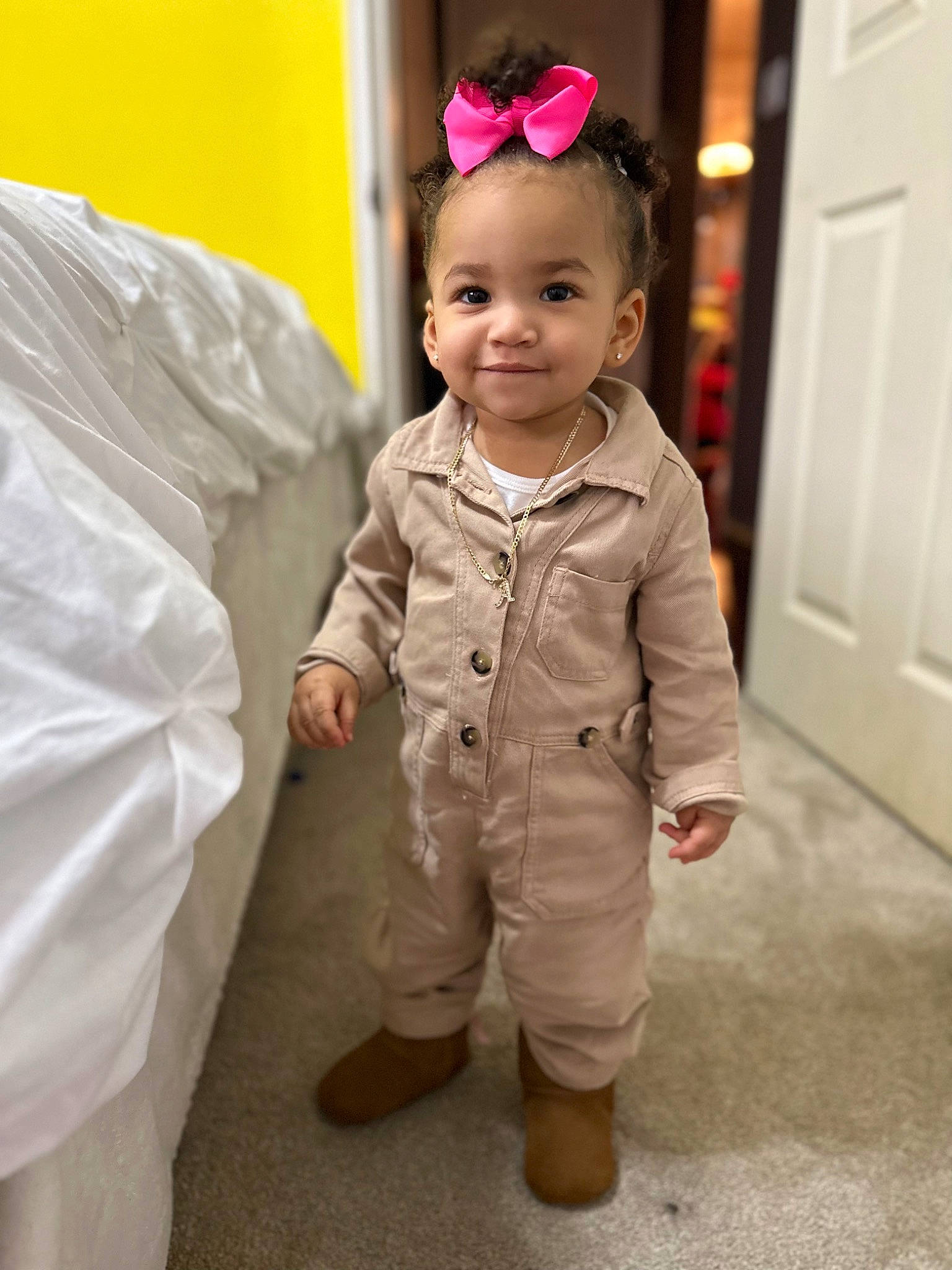 Sinyri joined the competition — help win amazing prizes! baby, baby_toddler_clothing, child, costume, door, event, fashion_accessory, flooring, formal_wear, fun, fur, gesture, happy, head, joy, magenta, person, plastic_bag, room, sleeve