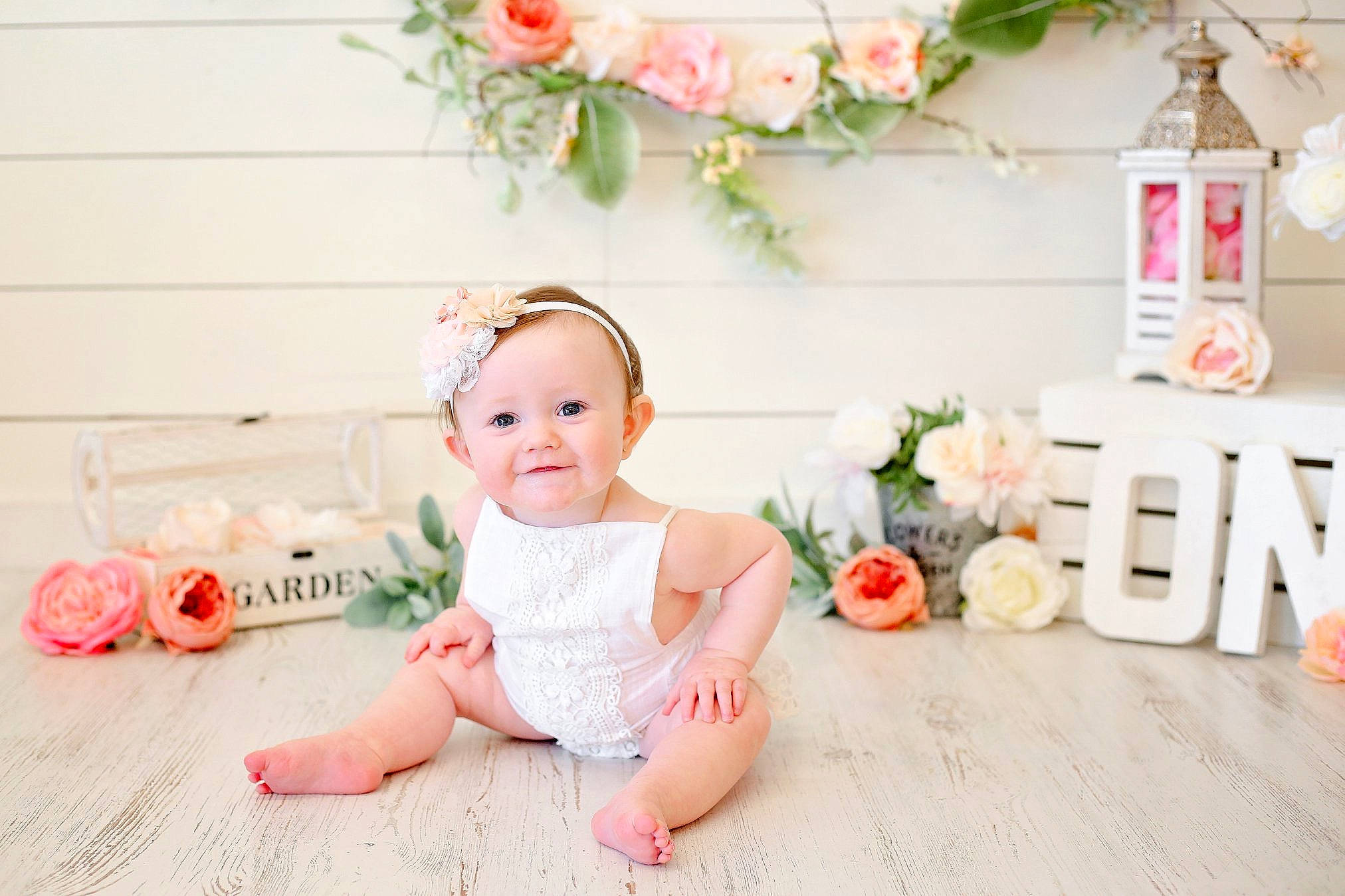 Harlyn joined the competition — help win amazing prizes! baby, baby_products, baby_toddler_clothing, child, dress, fashion_accessory, flower, hair_accessory, person, photograph, photography, pink, plant, product, room, smile, toddler