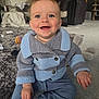 Kayden joined the competition — help win amazing prizes! baby, child, smiling, blue_eyes, knitted_sweater, blue_pants, sitting, carpet, indoor, home, toy_ball, furniture, couch, blanket, happy, portrait, toddler, cute, cozy, playful
