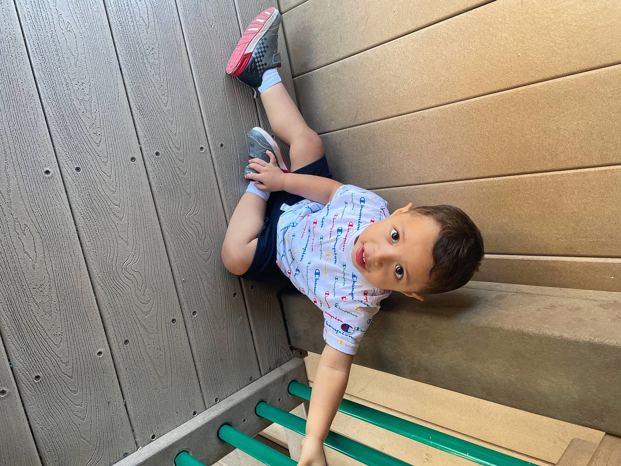 Ryder joined the competition — help win amazing prizes! baby_toddler_clothing, child, elbow, finger, floor, flooring, happy, joint, knee, leisure, person, shoe, shorts, shoulder, sneakers, standing, t_shirt, thigh, toddler, wood