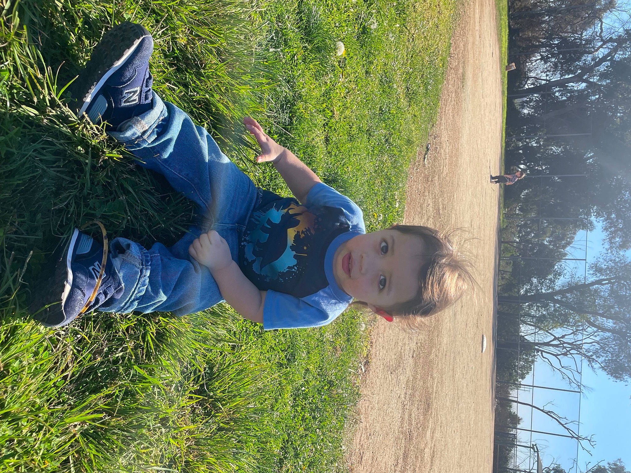 Victor joined the competition — help win amazing prizes! denim, electric_blue, fun, grass, happy, hat, leisure, people_in_nature, person, plant, recreation, shadow, sky, sunlight, t_shirt, tree, trunk, wood, woody_plant