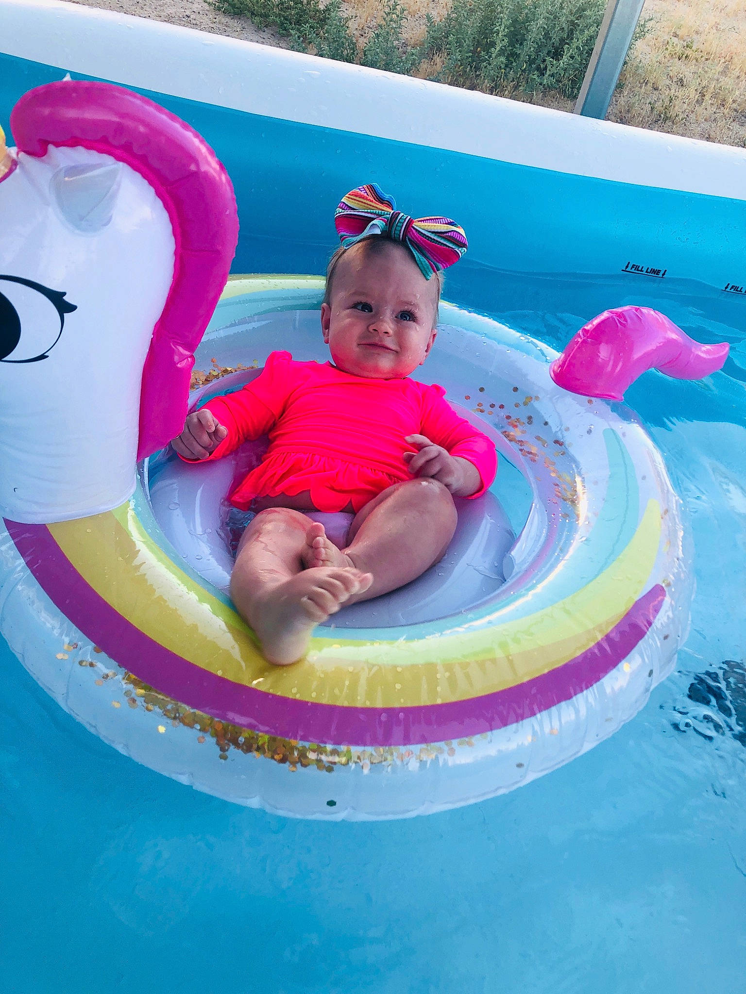 Rilee is registered to the contest to win money with this photo: baby, baby_float, baby_products, child, fun, games, inflatable, joy, leisure, person, pink, play, product, recreation, summer, swimming, swimming_pool, toddler, toy, vacation