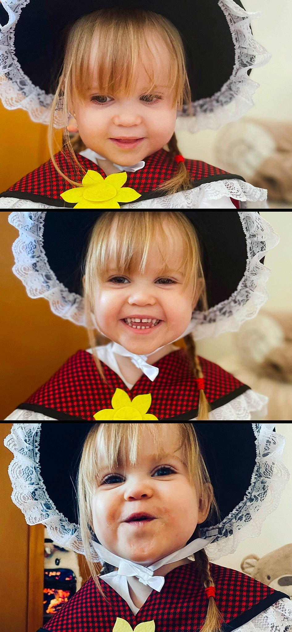 Lily joined the competition — help win amazing prizes! bangs, bow_tie, child, chin, event, face, facial_expression, formal_wear, fun, hair, happy, hat, head, joy, people, person, photograph, smile, snapshot, toddler