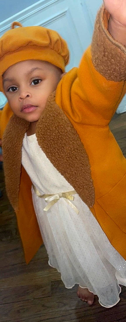 Patience joined the competition — help win amazing prizes! baby, blond, brown_hair, child, doll, eyelash, fashion_accessory, fashion_design, fawn, formal_wear, fur, hairstyle, headgear, headwear, neck, person, skin, sleeve, toy, white