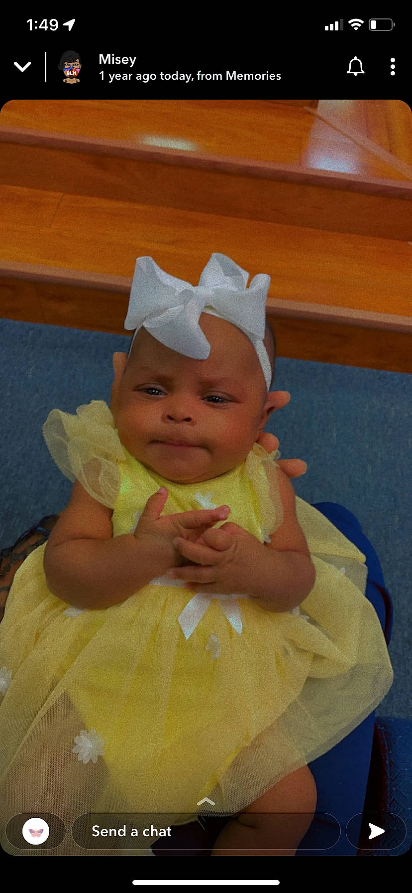 Patience joined the competition — help win amazing prizes! baby, baby_products, baby_toddler_clothing, cheek, child, event, fashion_accessory, fun, hair_accessory, happy, hat, headgear, headpiece, peach, person, room, sitting, smile, toddler, vacation