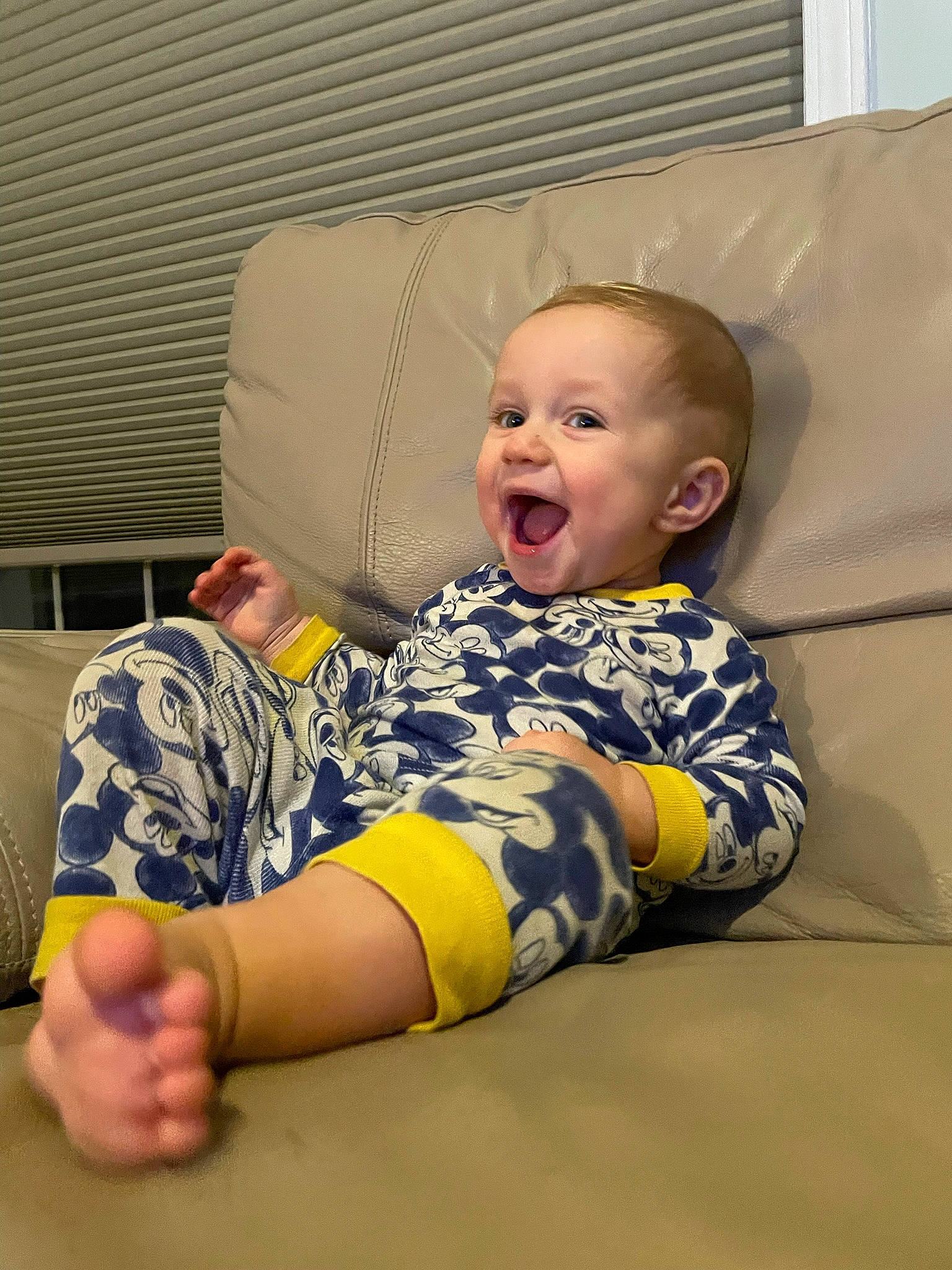 Beau joined the competition — help win amazing prizes! baby, baby_toddler_clothing, child, comfort, couch, elbow, facial_expression, flooring, fun, hairstyle, human_leg, knee, lap, leisure, people, person, sitting, sleeve, smile, thigh