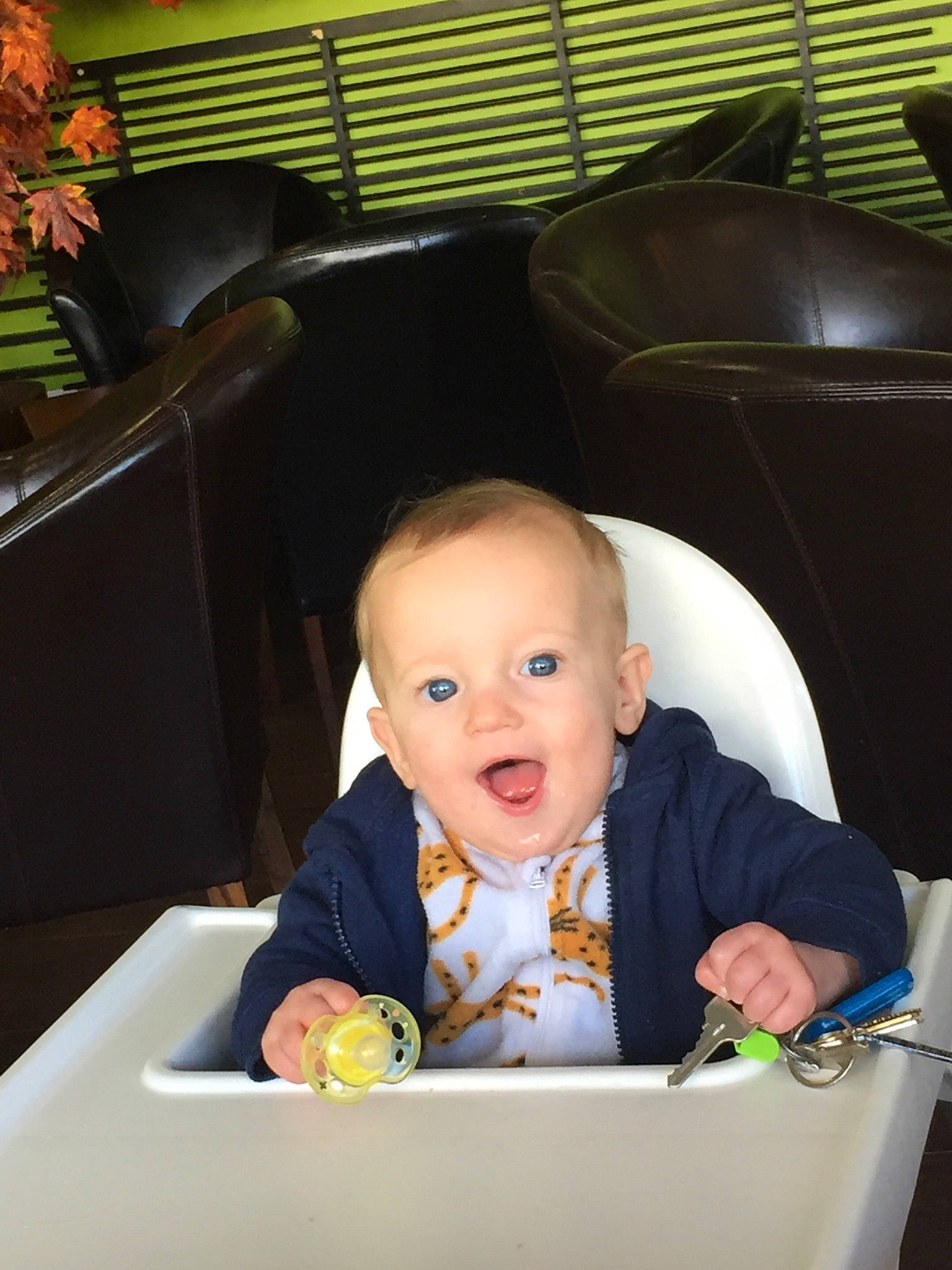 Hamish is registered to the contest to win money with this photo: baby, brunch, child, comfort_food, eating, food, lunch, meal, person, sitting, surprise, toddler