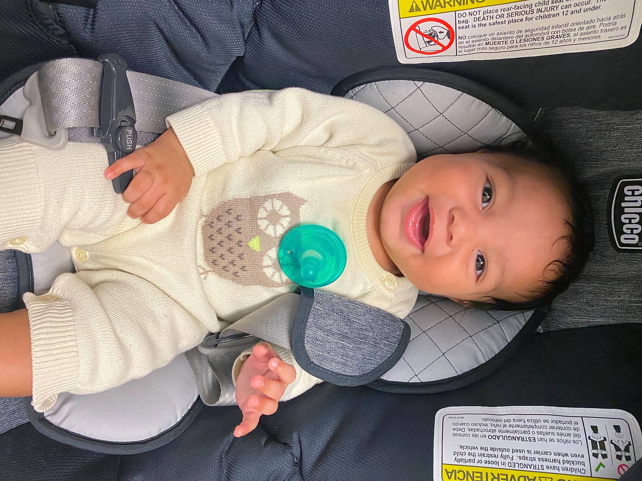 Mateo Davis joined the competition — help win amazing prizes! baby, baby_products, baby_toddler_clothing, cheek, child, clothing, comfort, cool, finger, hand, happy, hat, headgear, human, mouth, person, product, skin, smile, textile