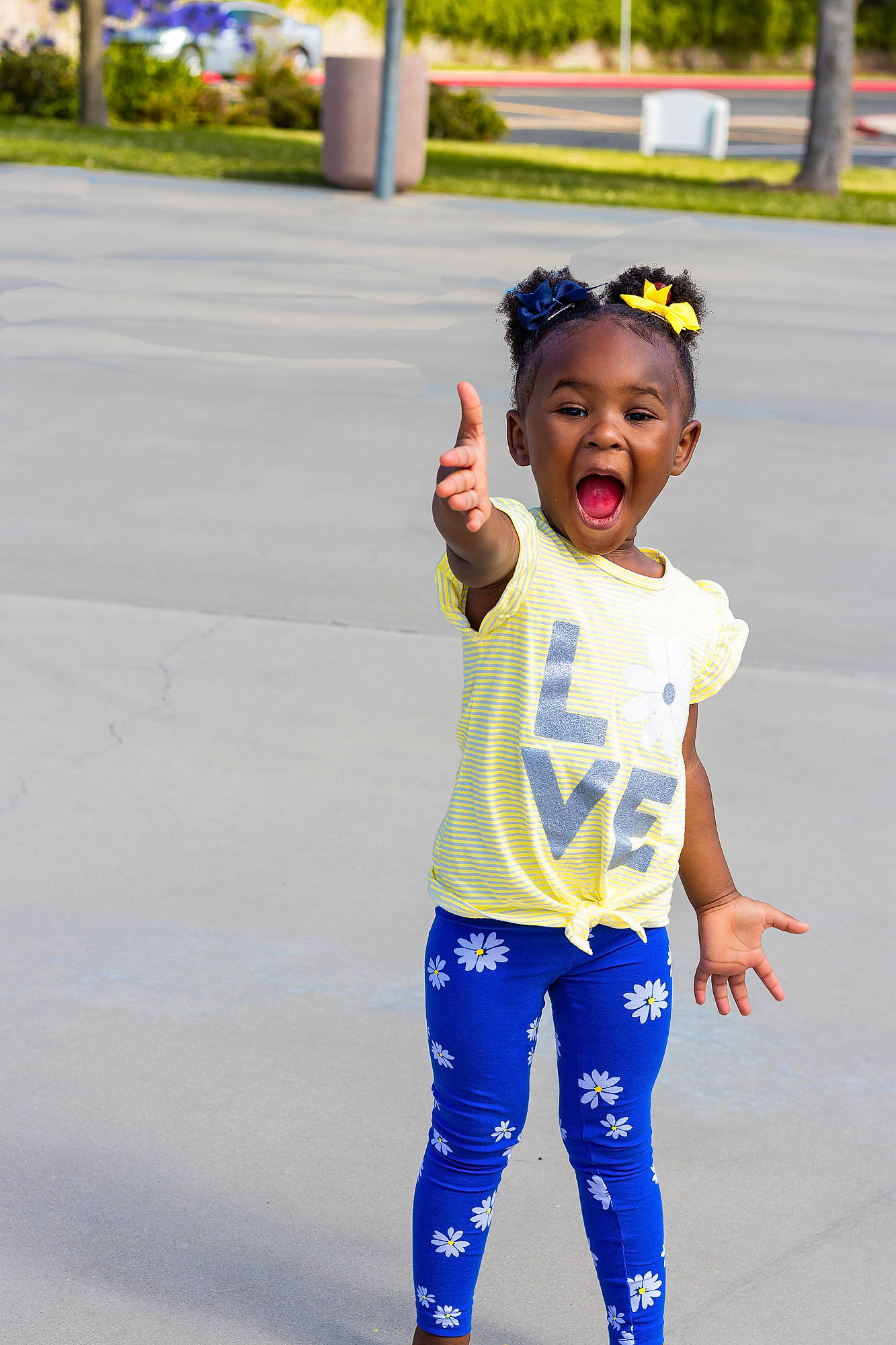 Jessica joined the competition — help win amazing prizes! baby, blue, child, facial_expression, footwear, fun, happy, headgear, jeans, people, person, photography, play, recreation, sleeve, smile, t_shirt, toddler, vacation, yellow