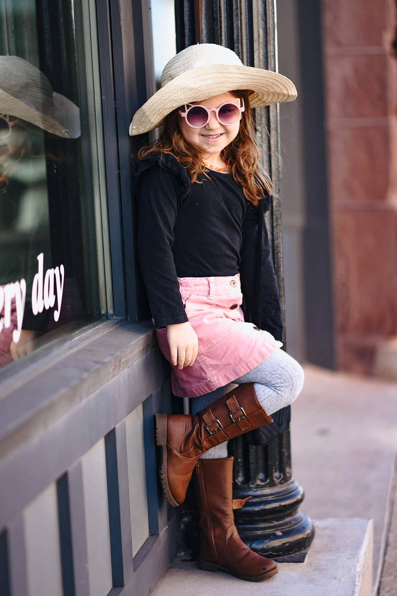 Xiomara joined the competition — help win amazing prizes! black, eyewear, face, fashion, goggles, hair, hairstyle, hat, headwear, joy, knee, leg, lip, person, pink, shoe, shoulder, sleeve, style, sunglasses