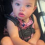 Malakai joined the competition — help win amazing prizes! toddler, child, stroller, seatbelt, striped_clothing, white_shoes, curly_hair, big_eyes, baby, cute, portrait, sitting, indoors, infant, face, expression, person, closeup, summer_clothing, casual