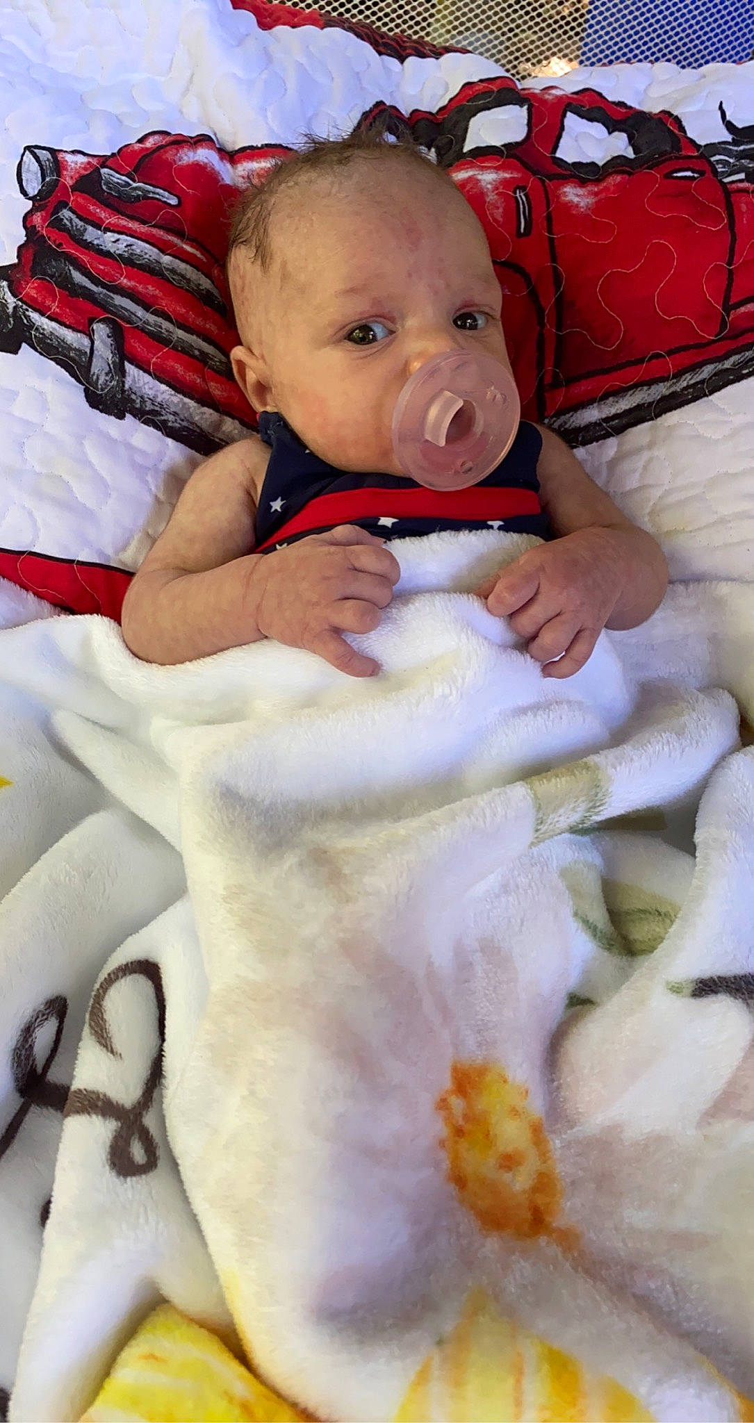 Zoey joined the competition — help win amazing prizes! baby, baby_products, baby_safety, baby_sleeping, baby_toddler_clothing, cheek, child, comfort, face, fur, happy, linens, peach, person, room, sitting, sleeve, textile, thumb, toddler