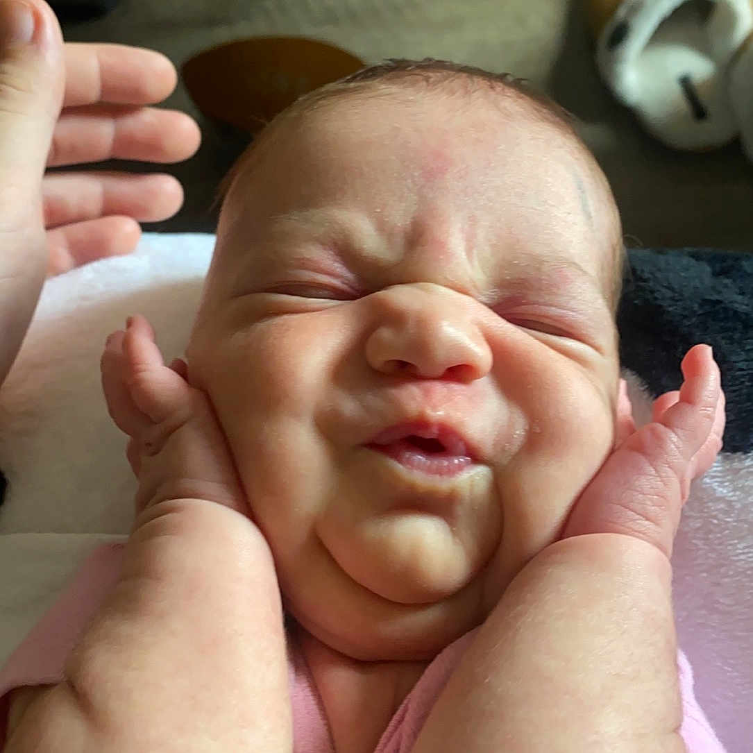 Zoey joined the competition — help win amazing prizes! baby, cheek, chin, eye, eyebrow, eyelash, face, finger, forehead, gesture, hand, happy, lip, mouth, nail, neck, nose, skin, smile, thumb
