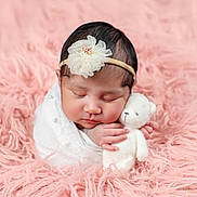 Jesly joined the competition — help win amazing prizes! newborn, baby, sleeping, headband, flower, teddy_bear, blanket, pink, soft, cuddling, cute, portrait, infant, cozy, child, peaceful, fluffy, closeup, adorable, resting