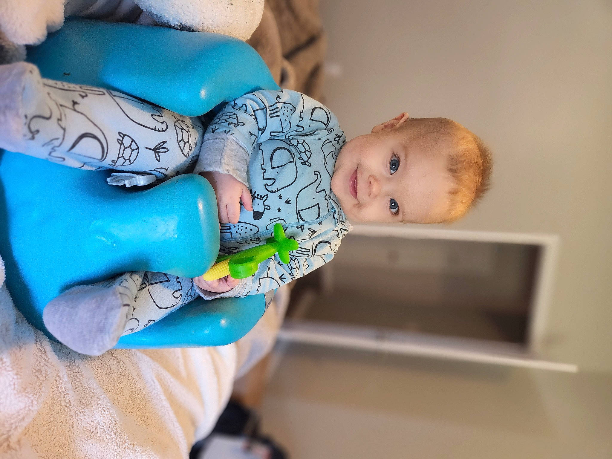 Cillian joined the competition — help win amazing prizes! baby, baby_products, baby_toddler_clothing, cheek, chest, child, comfort, elbow, electric_blue, hand, happy, human_leg, joy, nail, pattern, person, room, sitting, sleeve, tattoo