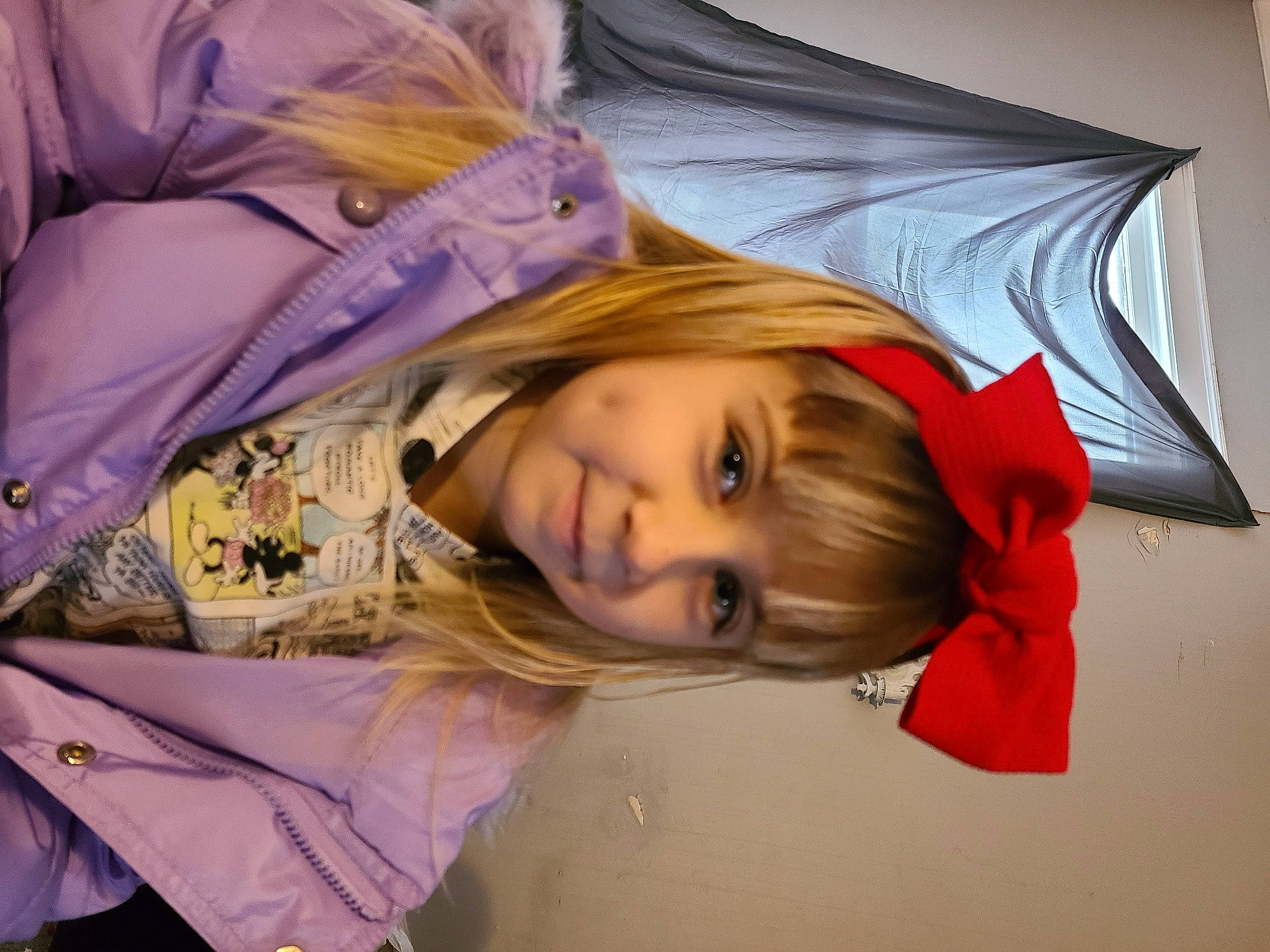 Kamryn joined the competition — help win amazing prizes! blond, child, comfort, costume, eyebrow, eyelash, fashion_accessory, fun, hair_care, hair_coloring, happy, joy, linens, long_hair, magenta, makeover, mouth, person, pink, purple