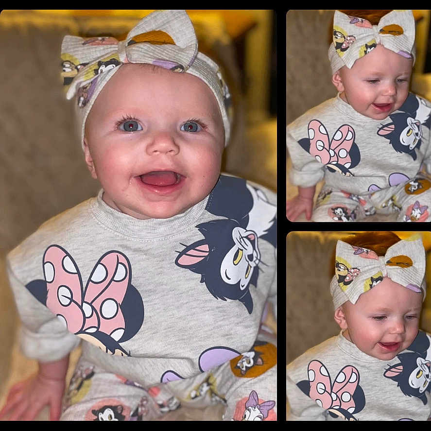 Emberlynn joined the competition — help win amazing prizes! accessories, art, baby, bodypart, bonnet, cap, clothing, collage, costume, face, happy, hat, head, laughing, newborn, person, photography, portrait, smile, t_shirt