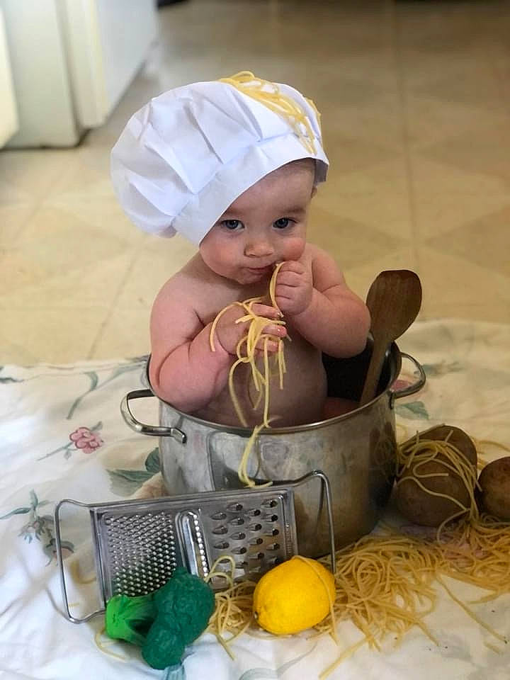 Casper joined the competition — help win amazing prizes! baby, baby_products, baby_toddler_clothing, basket, cap, child, citrus, event, fashion_accessory, fruit, headband, headgear, headpiece, headwear, jewellery, natural_foods, person, room, sitting, toddler