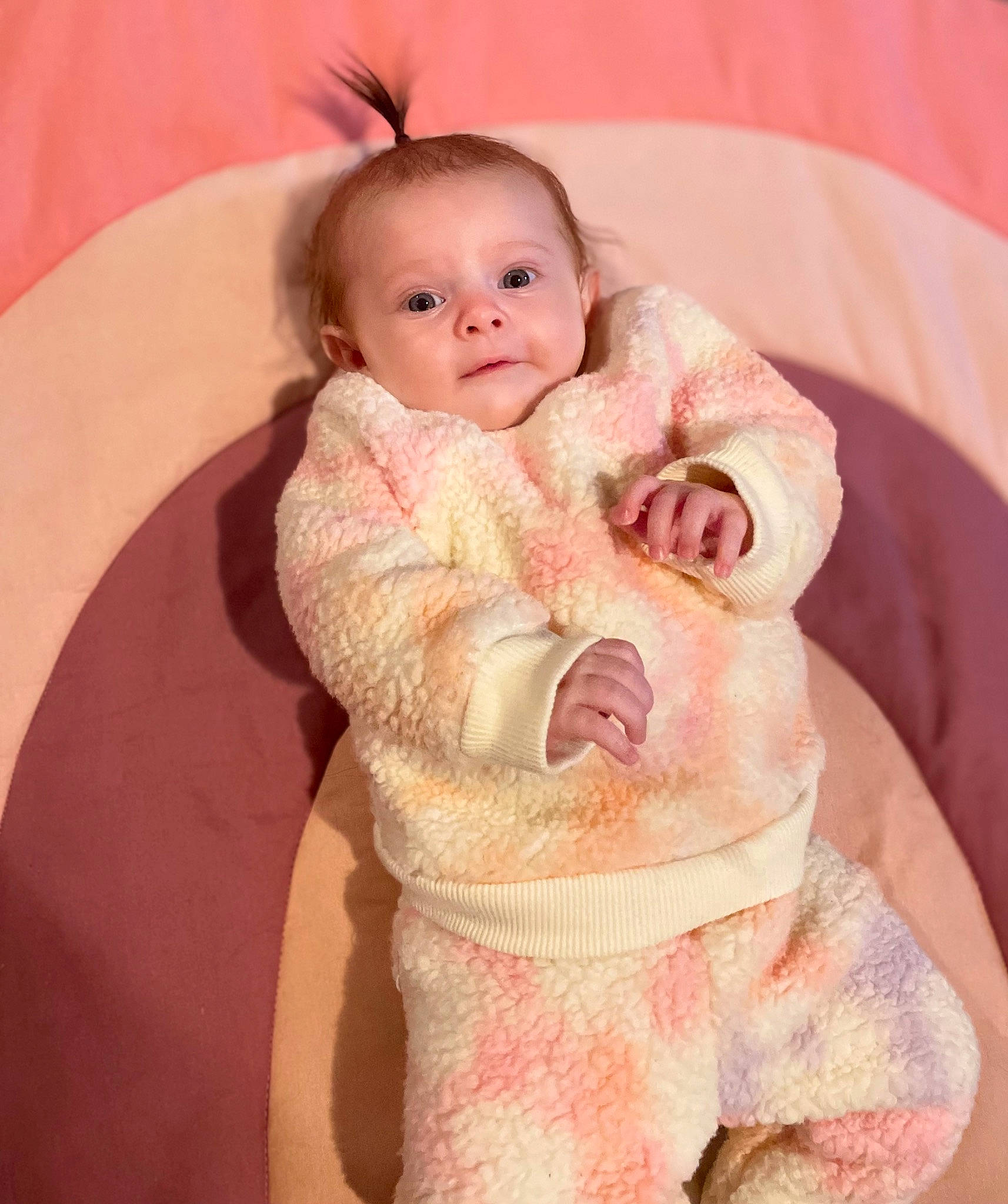 Wrenlee joined the competition — help win amazing prizes! baby, baby_sleeping, baby_toddler_clothing, cheek, comfort, eye, finger, gesture, happy, head, human_body, iris, linens, lip, mammal, person, pink, skin, sleeve, textile