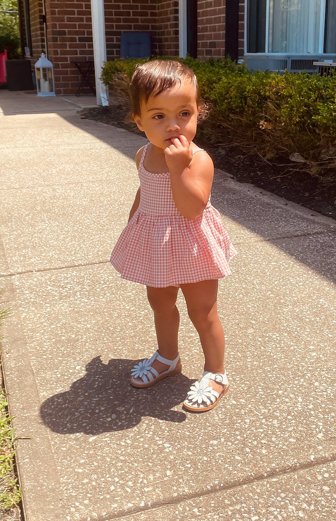 Amaryllis joined the competition — help win amazing prizes! child, city, clothing, dress, face, female, footwear, girl, head, path, person, photography, portrait, road, sandal, shoe, sidewalk, slate, walking, walkway