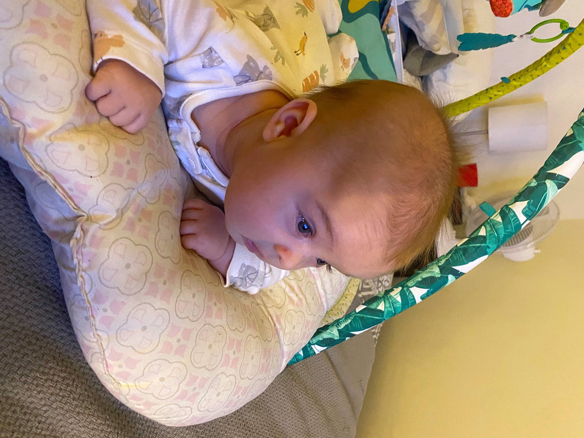 Melanie is registered to the contest to win money with this photo: baby, baby_products, baby_safety, baby_toddler_clothing, bedtime, cheek, child, comfort, happy, iris, linens, pattern, person, room, skin, sleep, toddler, wood