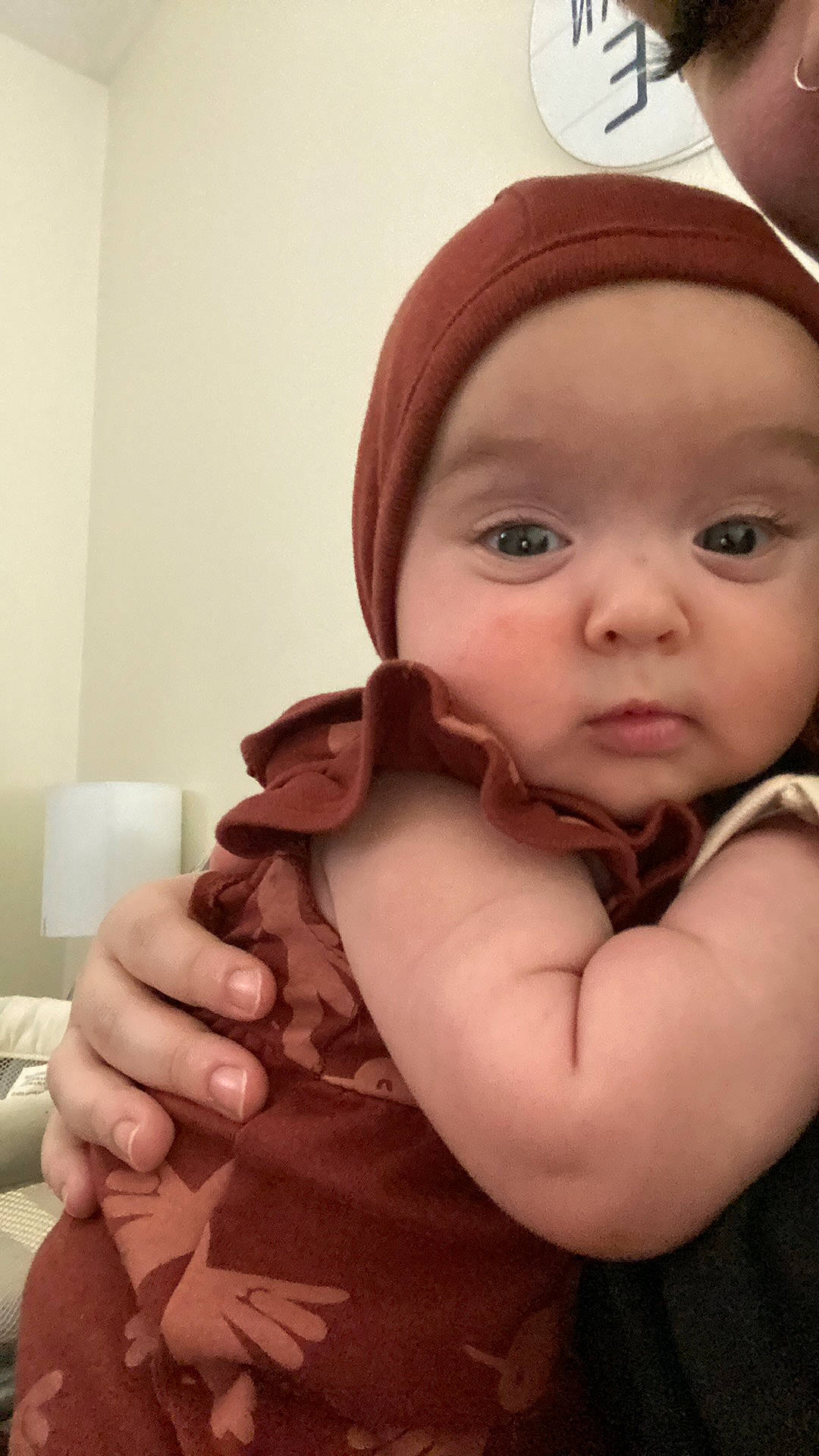 Melanie joined the competition — help win amazing prizes! baby, cap, cheek, chest, child, eyelash, fashion_accessory, flash_photography, fur, gesture, happy, headwear, lip, mouth, neck, nose, person, portrait_photography, shoulder, skin