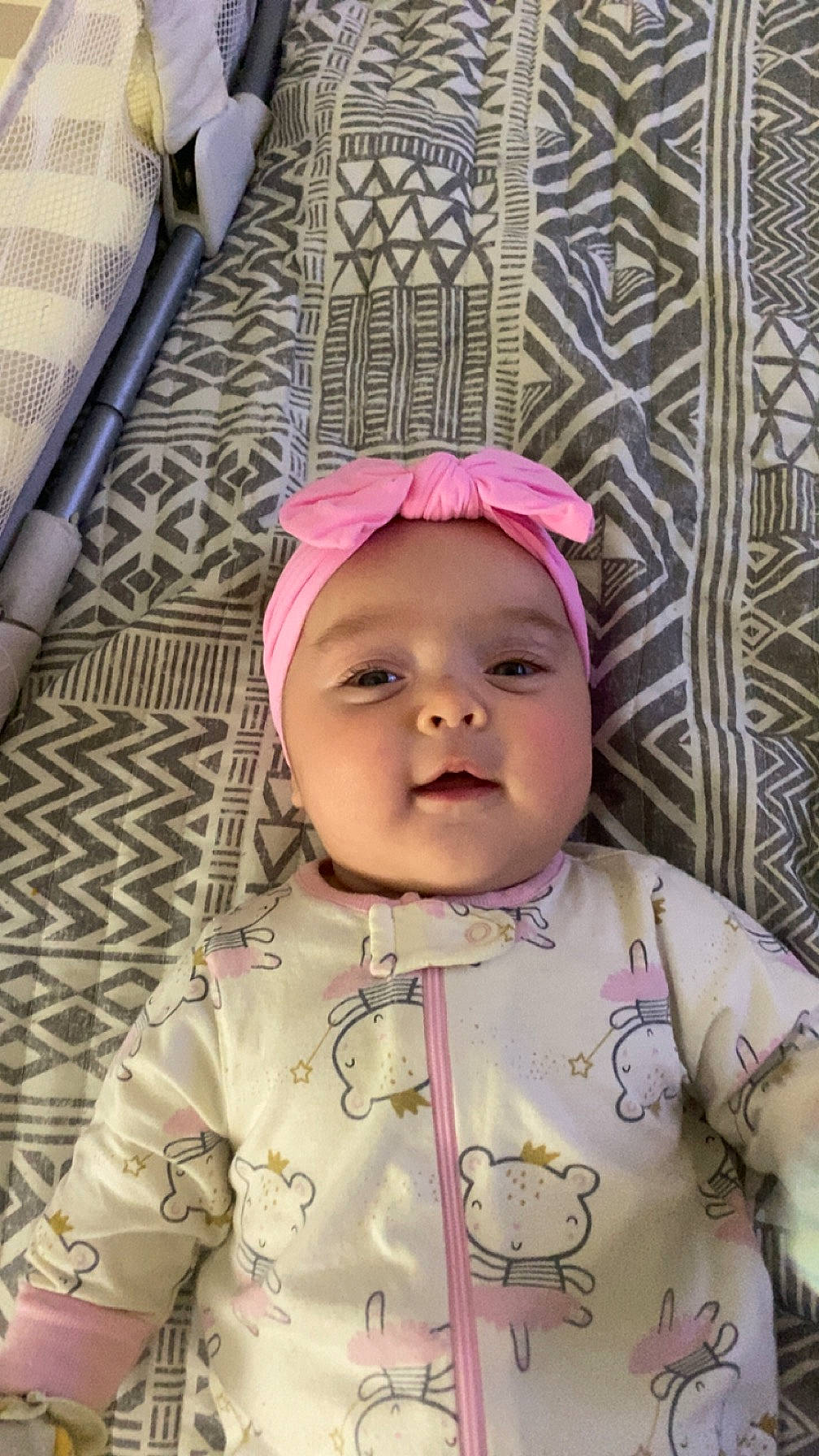 Melanie joined the competition — help win amazing prizes! baby, baby_toddler_clothing, bib, cheek, child, eye, fashion_accessory, fun, happy, head, headgear, headwear, kitchen_utensil, magenta, pattern, person, pink, purple, skin, sleeve