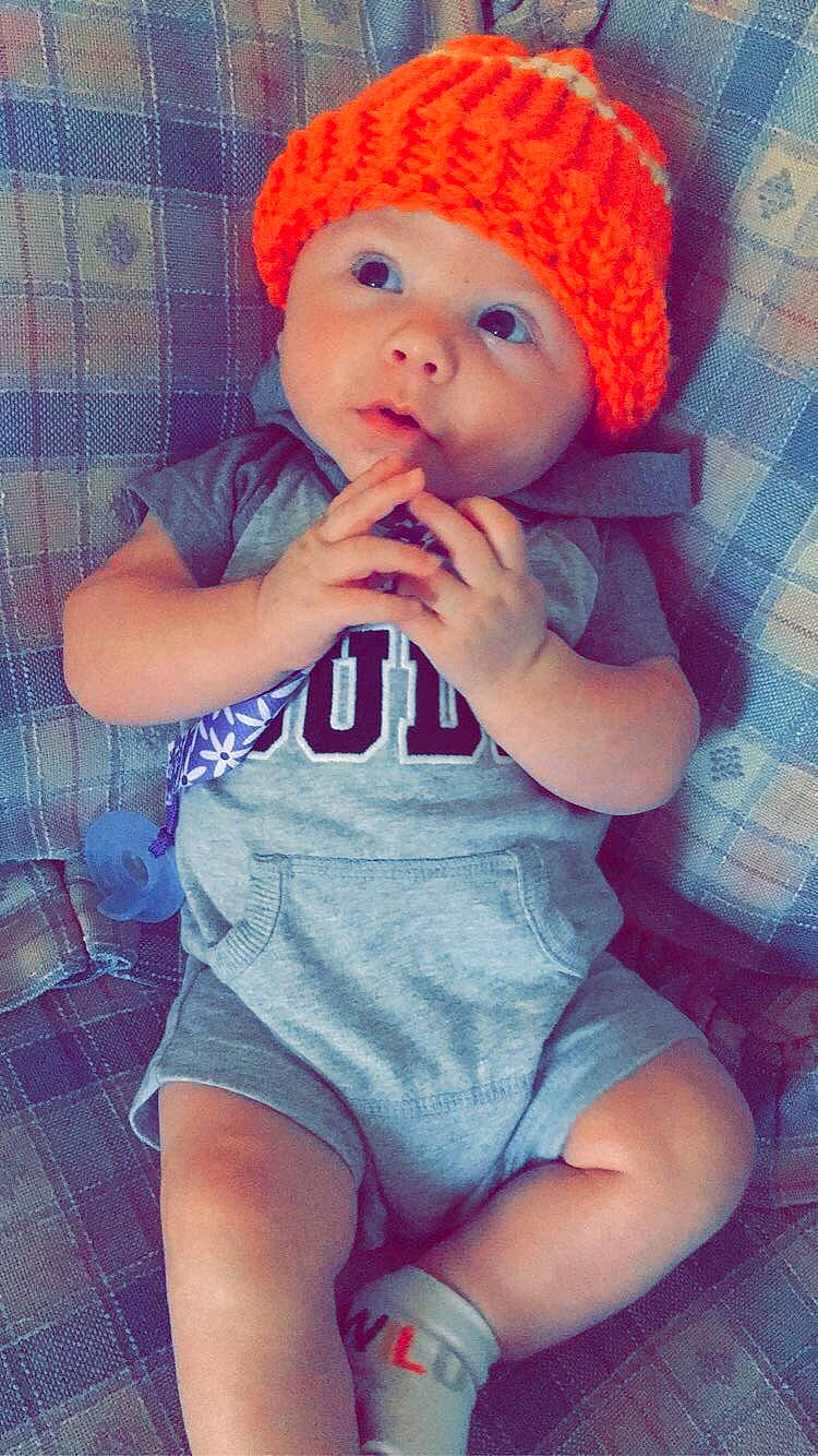 Wesson joined the competition — help win amazing prizes! baby, baby_products, baby_toddler_clothing, beanie, bonnet, cheek, child, finger, headwear, knit_cap, knitting, lip, nail, pattern, person, plaid, skin, tartan, textile, thigh