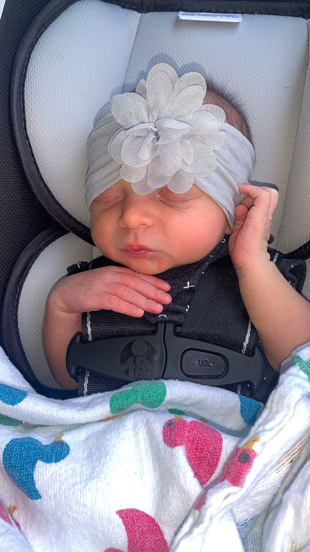 Jaycee joined the competition — help win amazing prizes! baby, baby_products, baby_safety, baby_sleeping, baby_toddler_clothing, beanie, cheek, child, comfort, eye, fashion_accessory, finger, headgear, headwear, nail, pattern, person, product, sitting, textile