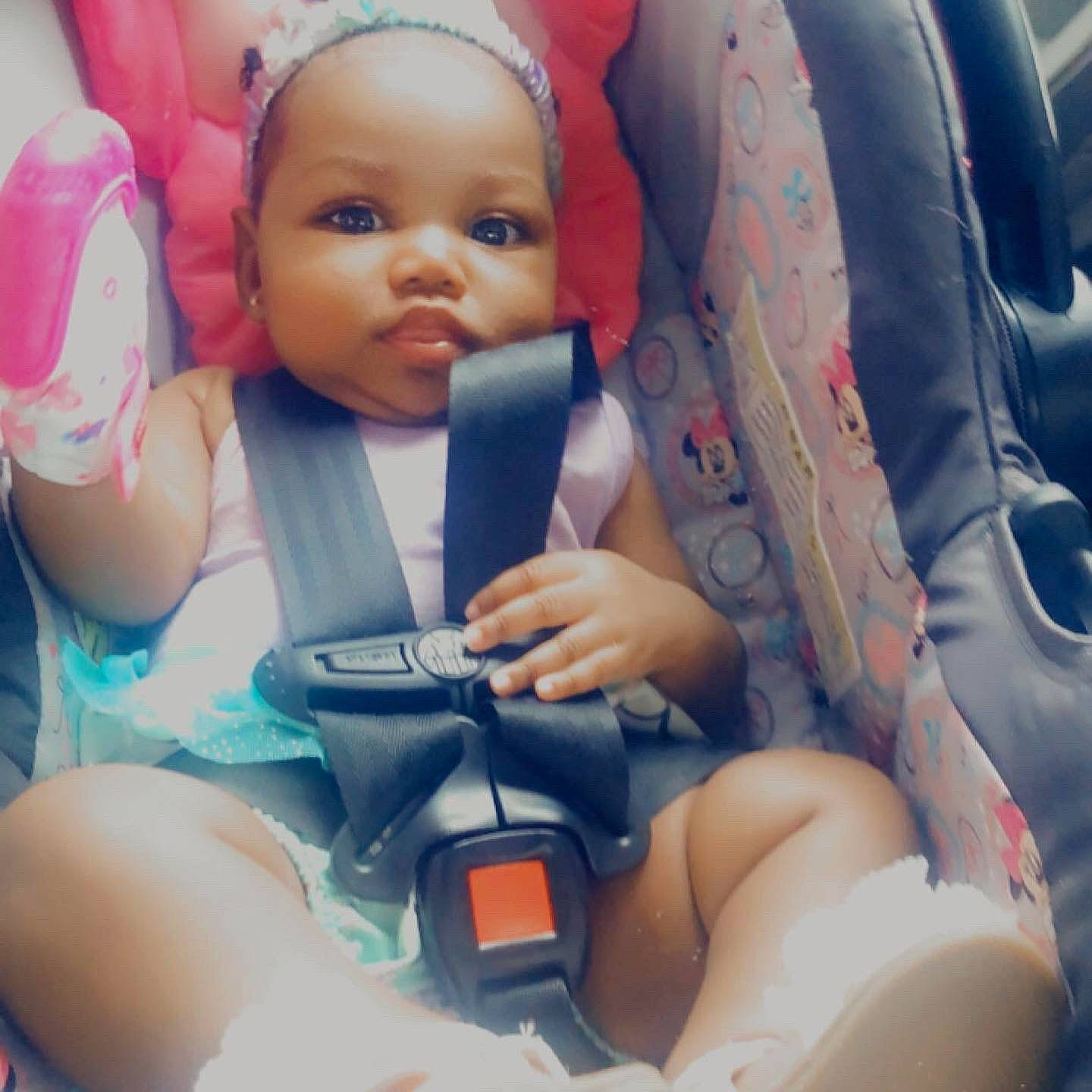 Kylee joined the competition — help win amazing prizes! auto_part, baby, baby_carriage, baby_in_car_seat, baby_products, birth, car_seat, cheek, child, finger, hand, head, person, product, seat_belt, sitting, skin, toddler, vacation