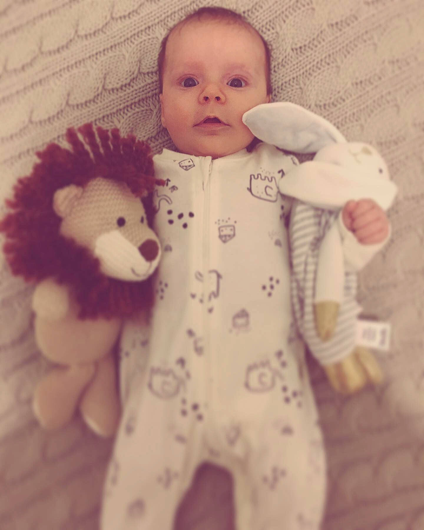 Maliah joined the competition — help win amazing prizes! baby, baby_products, baby_toddler_clothing, baby_toys, cheek, child, face, head, nose, person, product, smile, stuffed_toy, teddy_bear, toddler, toy