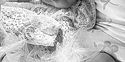 Kaelyn joined the competition — help win amazing prizes! newborn, baby, sleeping, lace, tulle, headband, infant, soft, blanket, peaceful, portrait, black_and_white, cute, adorable, closeup, delicate, resting, person, child, cozy