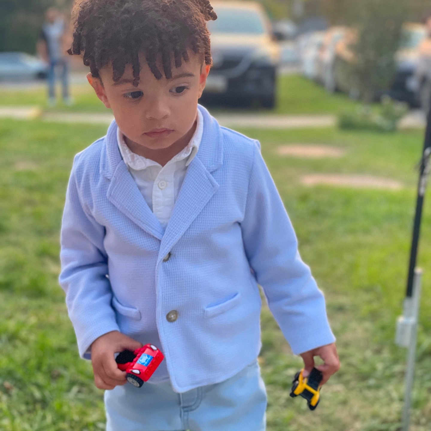 Logan joined the competition — help win amazing prizes! blazer, bodypart, boy, child, clothing, coat, face, finger, formalwear, grass, hand, head, jacket, male, pants, person, photography, plant, portrait, suit