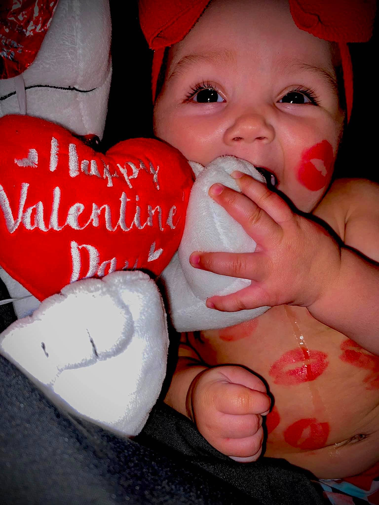 Azaria joined the competition — help win amazing prizes! baby, baby_toddler_clothing, cheek, eye, face, facial_expression, finger, gesture, hand, happy, head, headwear, human_body, lip, mouth, nose, organ, person, pink, skin