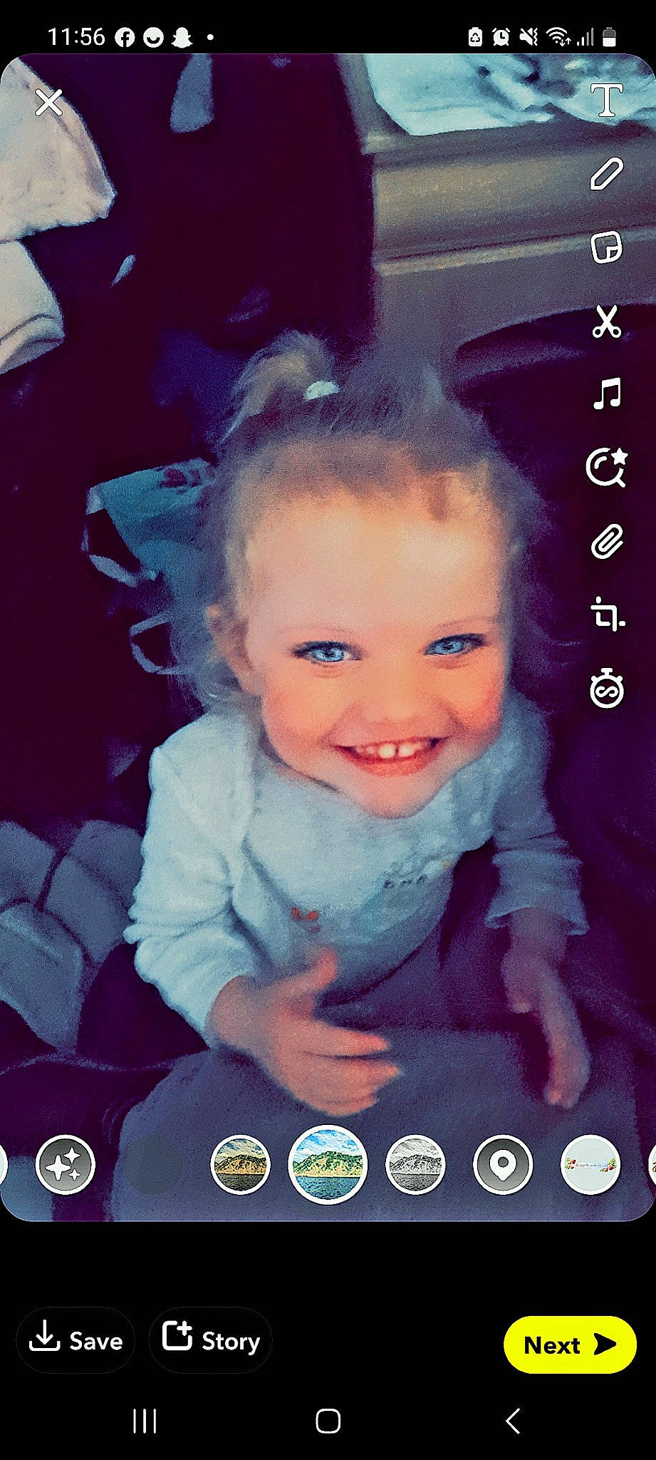 Sienna joined the competition — help win amazing prizes! cheek, child, chin, cool, eyebrow, eyelash, facial_expression, flash_photography, font, fun, happy, iris, joy, magenta, person, photo_caption, product, purple, smile, snapshot