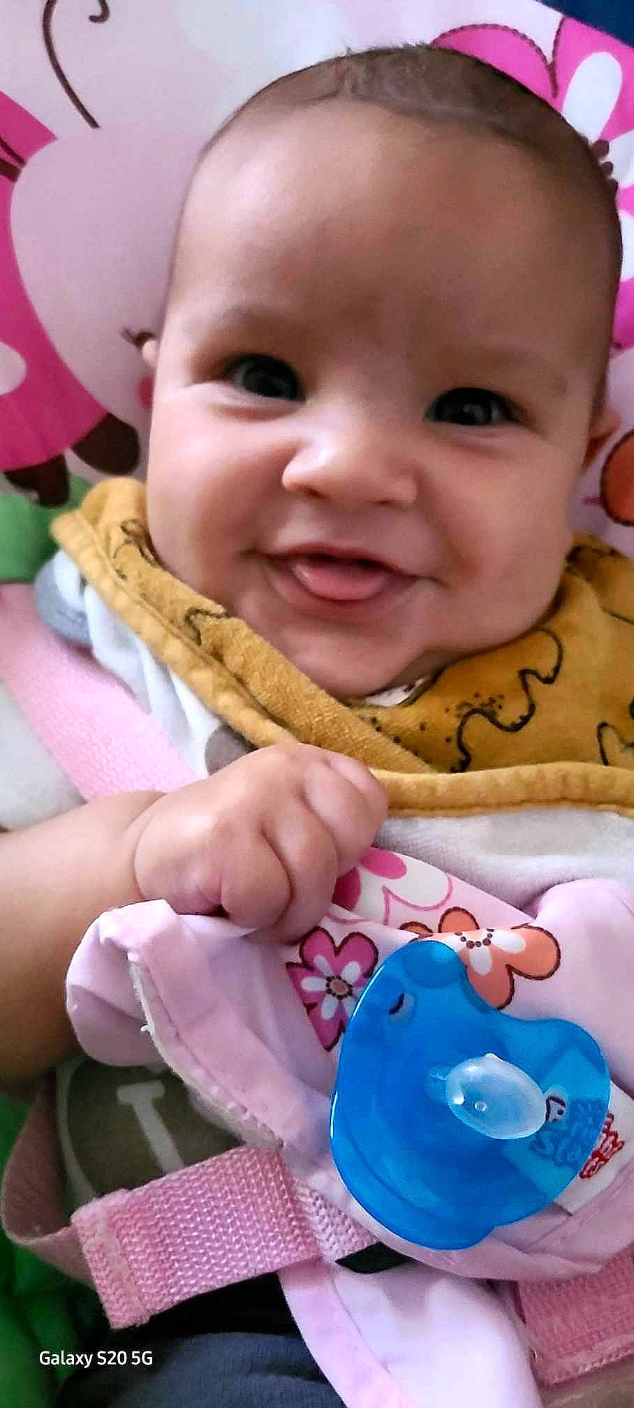 Malachi joined the competition — help win amazing prizes! baby, baby_toddler_clothing, blue, cheek, child, close_up, facial_expression, finger, fun, happy, iris, joy, lip, mouth, nose, organ, person, pink, skin, smile