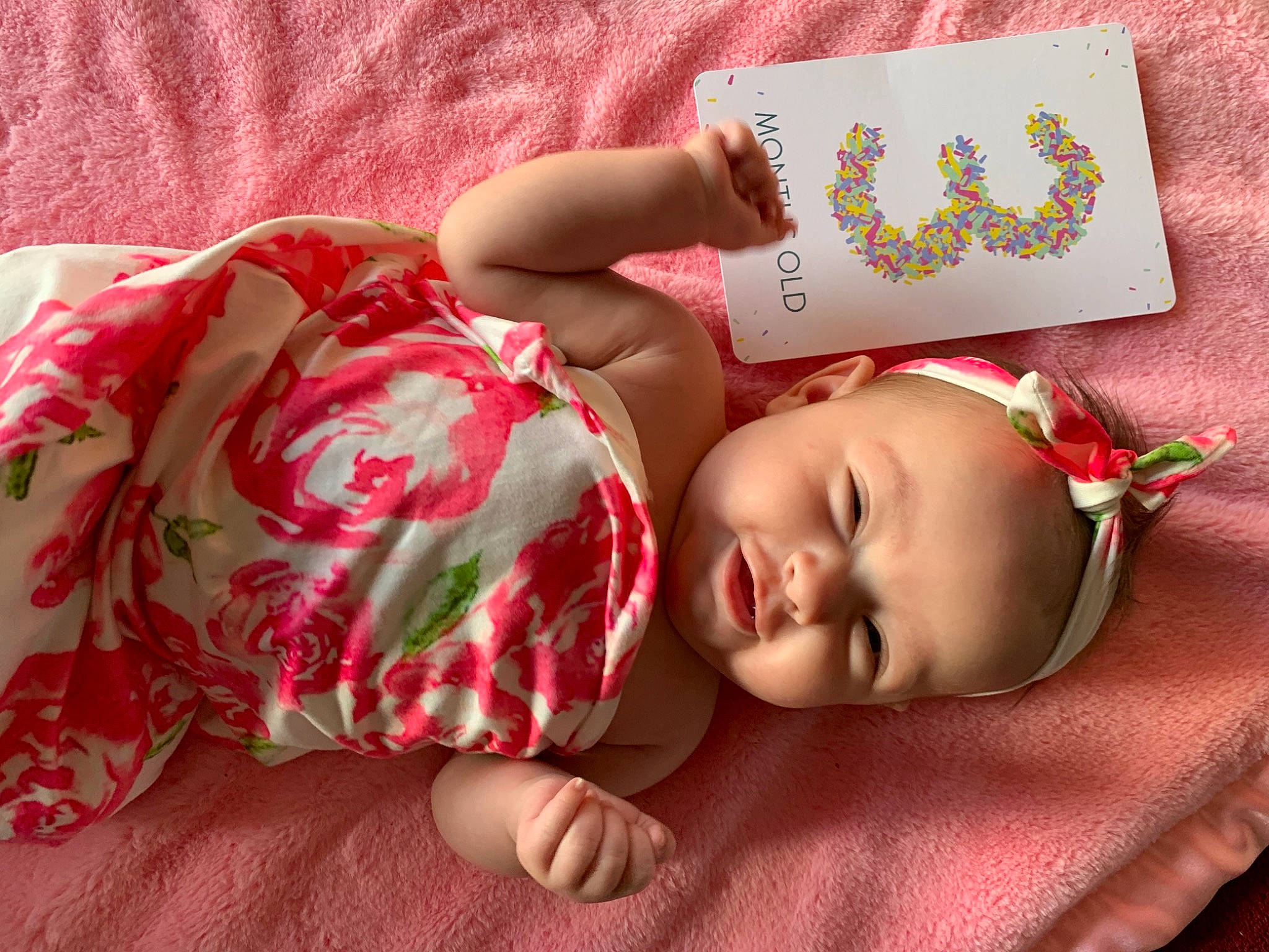 Jenna joined the competition — help win amazing prizes! arm, baby, baby_sleeping, baby_toddler_clothing, cheek, comfort, eye, face, hand, head, headgear, human_body, linens, lip, person, pink, red, skin, sleeve, textile