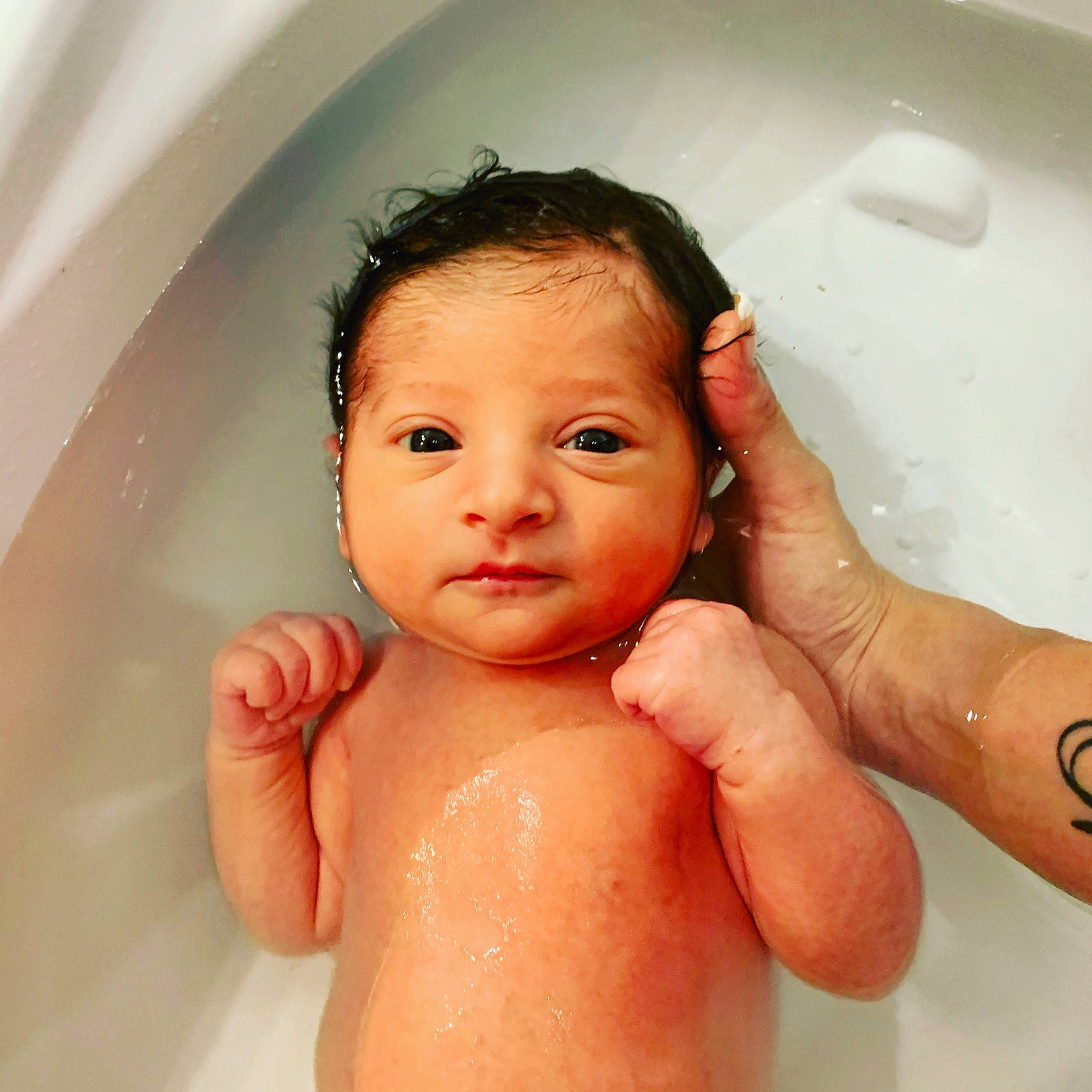 Amy participe au concours pour gagner de l'argent avec cette photo : arm, baby_bathing, bathtub, cheek, chin, eye, eyebrow, eyelash, facial_expression, forehead, hair, hairstyle, head, joint, lip, mouth, nose, organ, person, skin