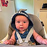 Wylde joined the competition — help win amazing prizes! baby, child, high_chair, hoodie, shark_hood, blue_clothing, straps, indoor, curious_eyes, face, arms, infant, cute, seat, feeding_chair, person, baby_fashion, expression, soft_lighting, home