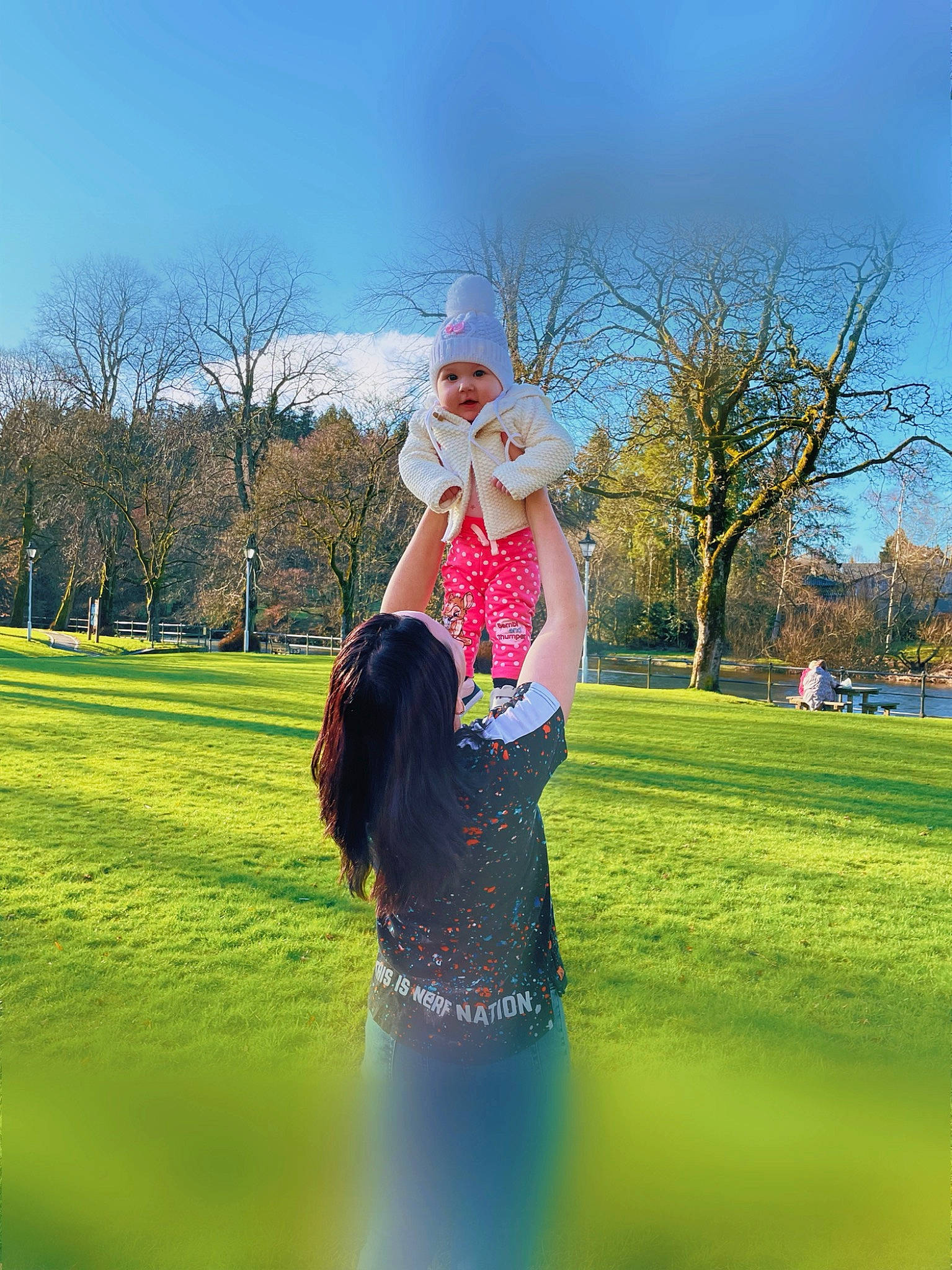 Karina is registered to the contest to win money with this photo: branch, facial_expression, flash_photography, friendship, fun, gesture, grass, grassland, happy, headwear, interaction, landscape, leisure, people_in_nature, person, plant, recreation, sky, standing, tints_and_shades