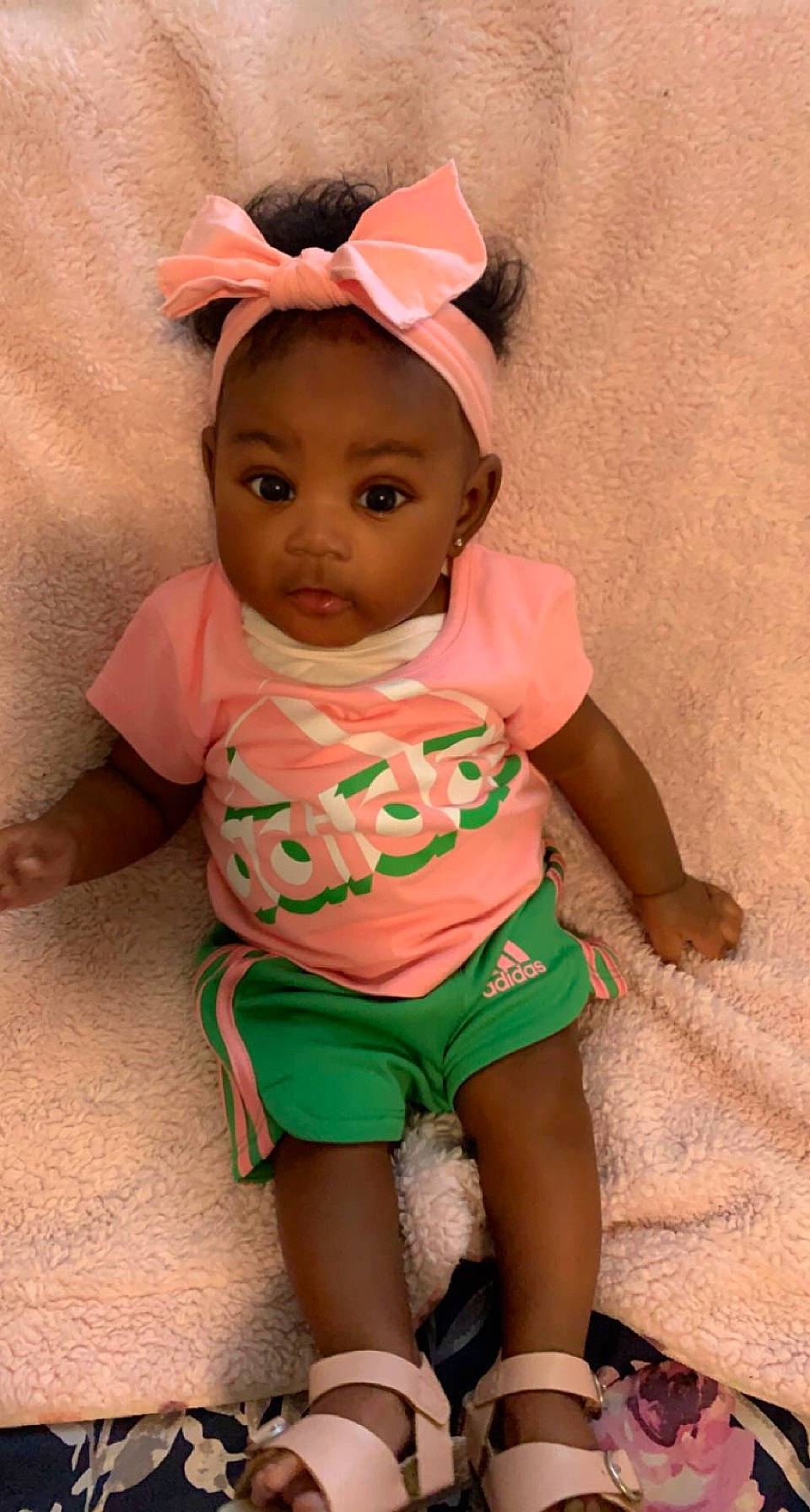 Joyce joined the competition — help win amazing prizes! baby, baby_toddler_clothing, cheek, chin, eye, face, finger, hairstyle, happy, head, human_body, leg, mouth, neck, person, pink, skin, sleeve, stomach, t_shirt