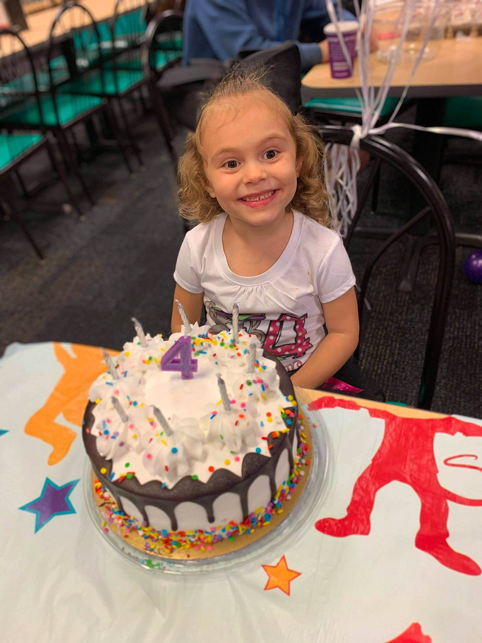 Kyler joined the competition — help win amazing prizes! baked_goods, birthday_cake, birthday_candle, birthday_party, buttercream, cake, cake_decorating, cake_decorating_supply, candle, chair, face, food, fun, joy, person, pink, smile, sugar_cake, sugar_paste, t_shirt