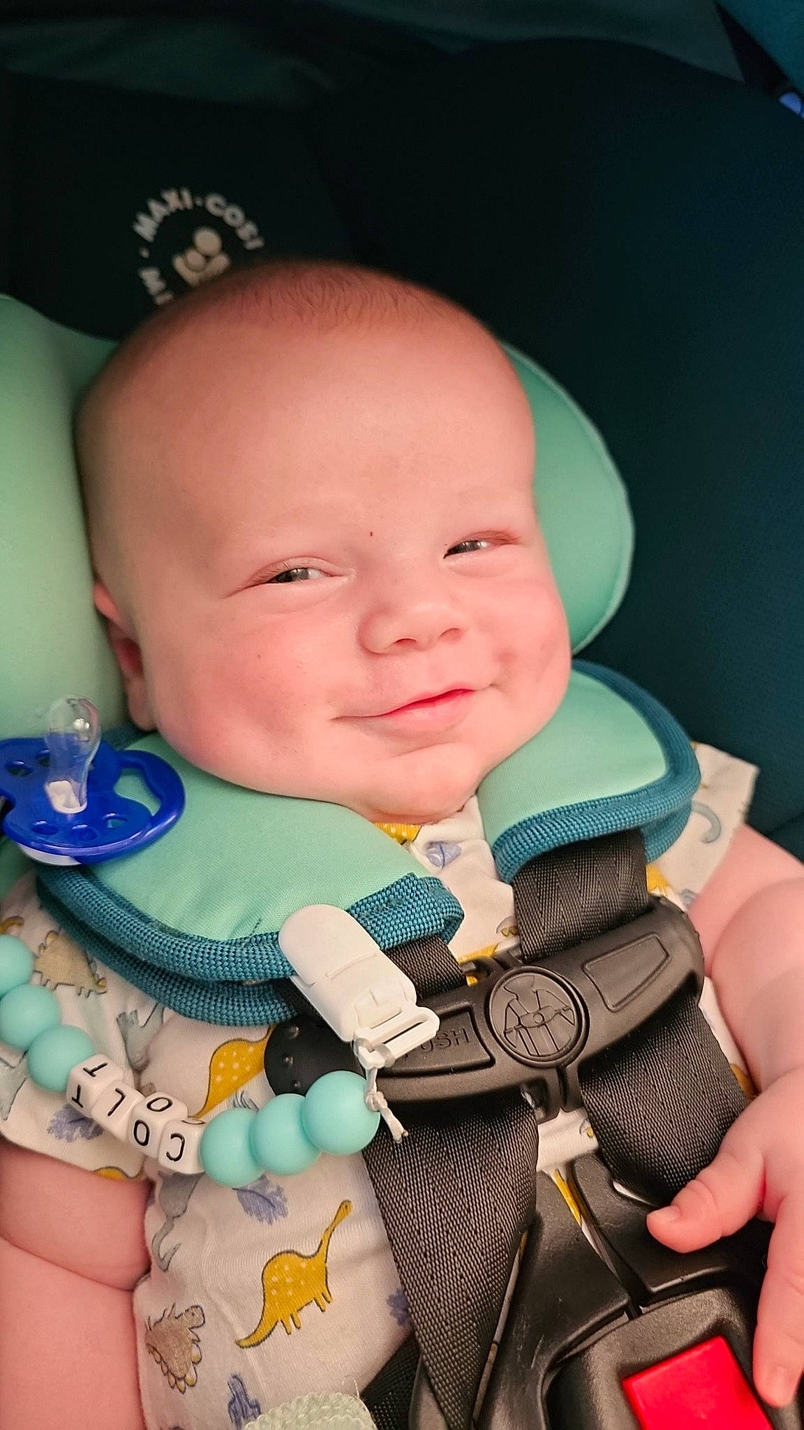 Colt joined the competition — help win amazing prizes! baby, baby_products, baby_safety, baby_toddler_clothing, cheek, child, comfort, eyebrow, face, finger, flash_photography, fun, happy, iris, joy, person, product, seat_belt, skin, smile
