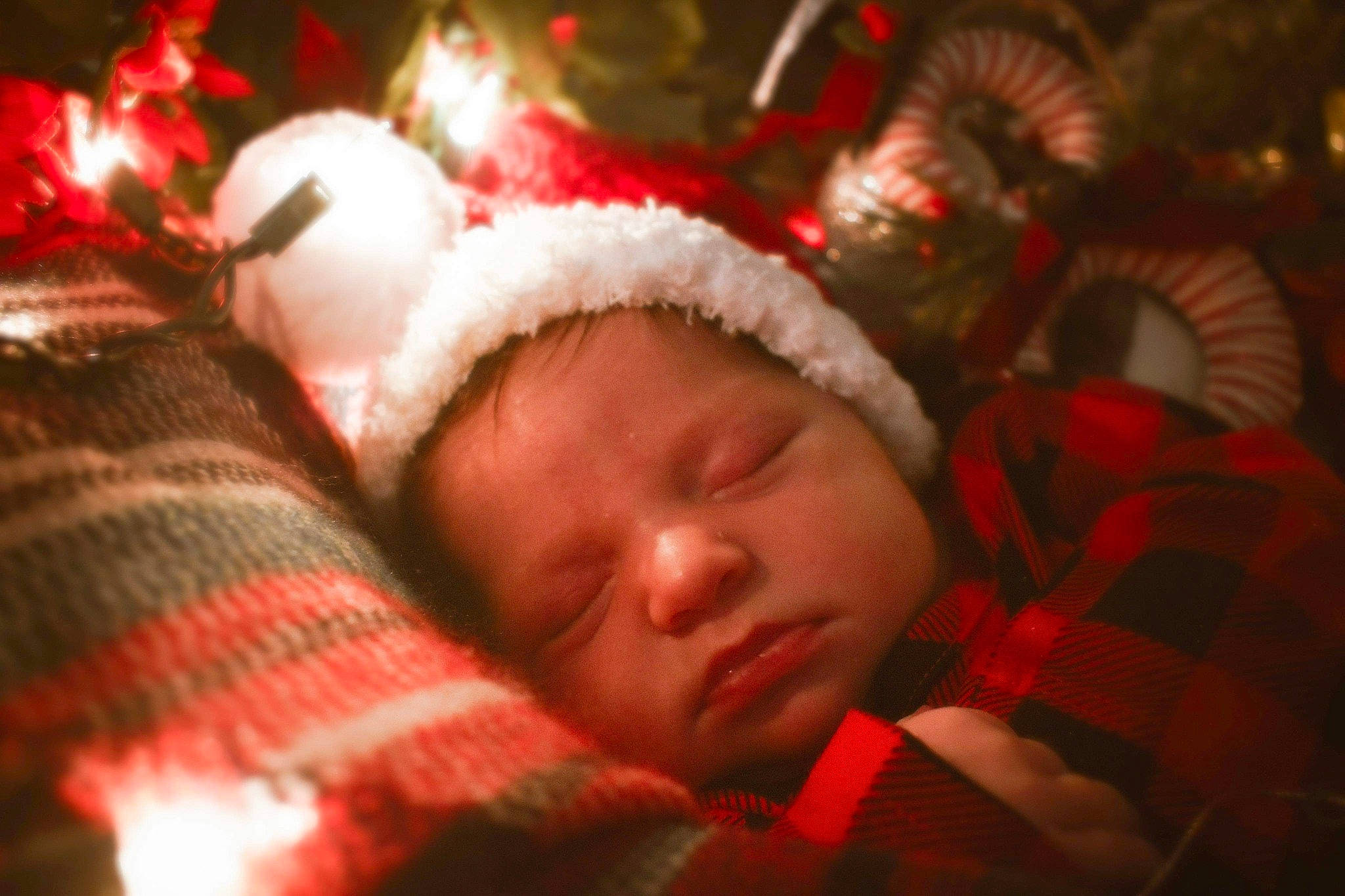 Paisleigh joined the competition — help win amazing prizes! baby, beanie, bedtime, cheek, christmas, christmas_eve, comfort, costume_accessory, fur, fur_clothing, headgear, holiday, nap, person, plaid, sleep, tartan, textile, wool, woolen