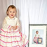 Genesis joined the competition — help win amazing prizes! toddler, child, dress, frilly_dress, pink, cream, portrait, smile, happy, posing, frame, photograph, indoor, studio, curtain, clothing, person, cute, young_child, fashion