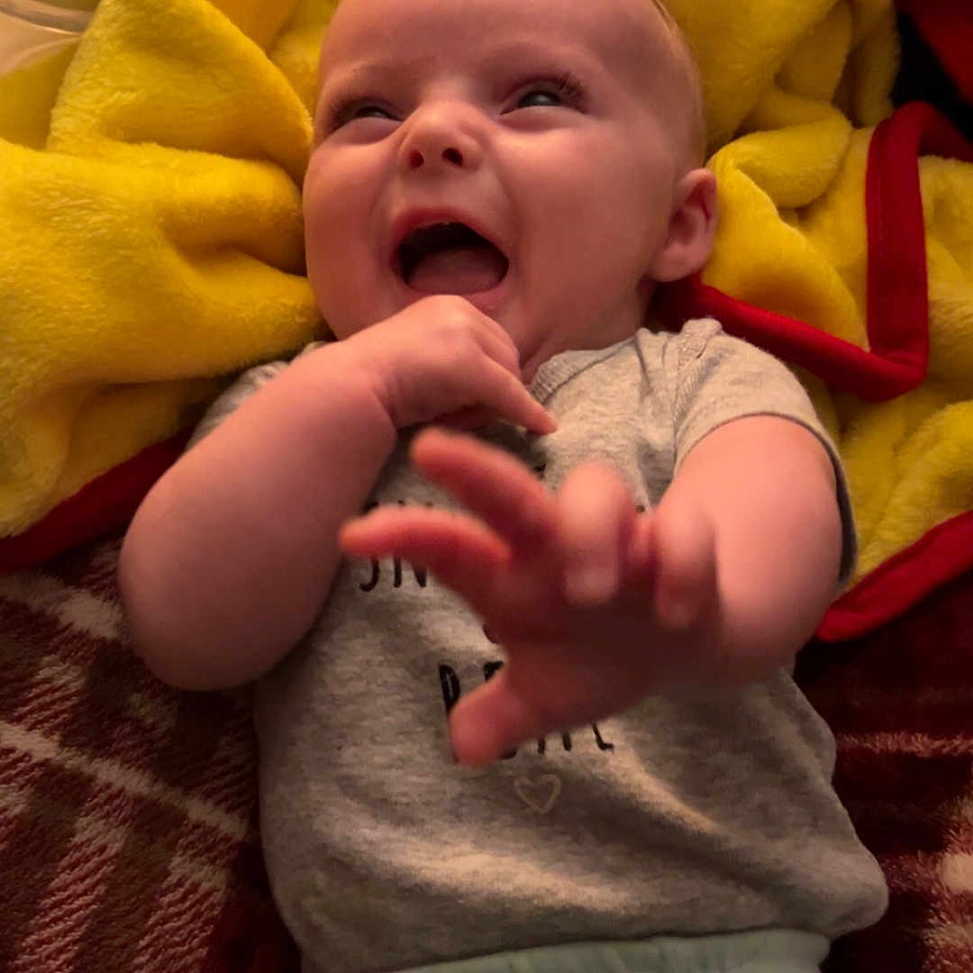 Adalyn is registered to the contest to win money with this photo: baby, blanket, bodypart, clothing, couch, face, finger, furniture, hand, head, homedecor, linen, mouth, newborn, person, photography, portrait, quilt, towel, wrist