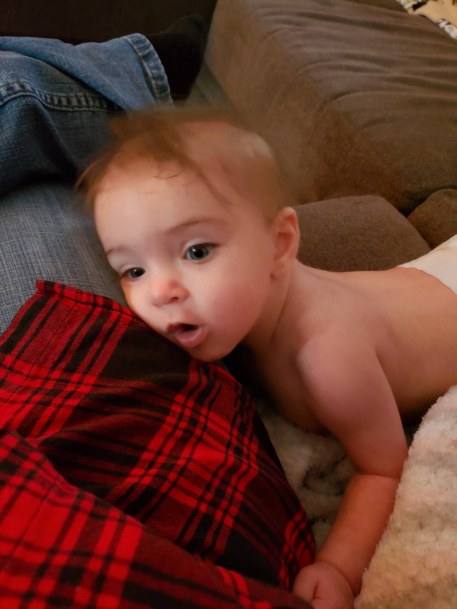 Luna Rayne is registered to the contest to win money with this photo: baby, beauty, cheek, child, design, eye, face, head, human, leg, lip, mouth, muscle, nose, pattern, person, plaid, sitting, skin, toddler