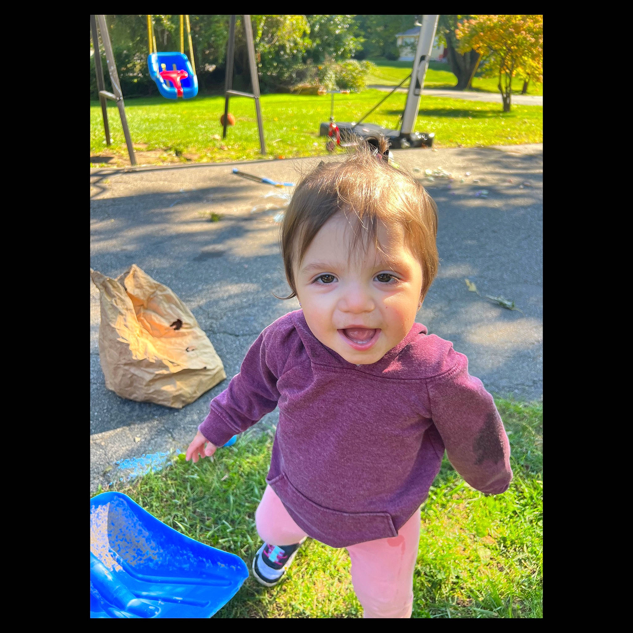 Eliana joined the competition — help win amazing prizes! baby, baby_toddler_clothing, cool, eye, fun, gesture, grass, happy, lawn, leaf, leisure, people_in_nature, person, plant, public_space, sleeve, smile, summer, tints_and_shades, toddler
