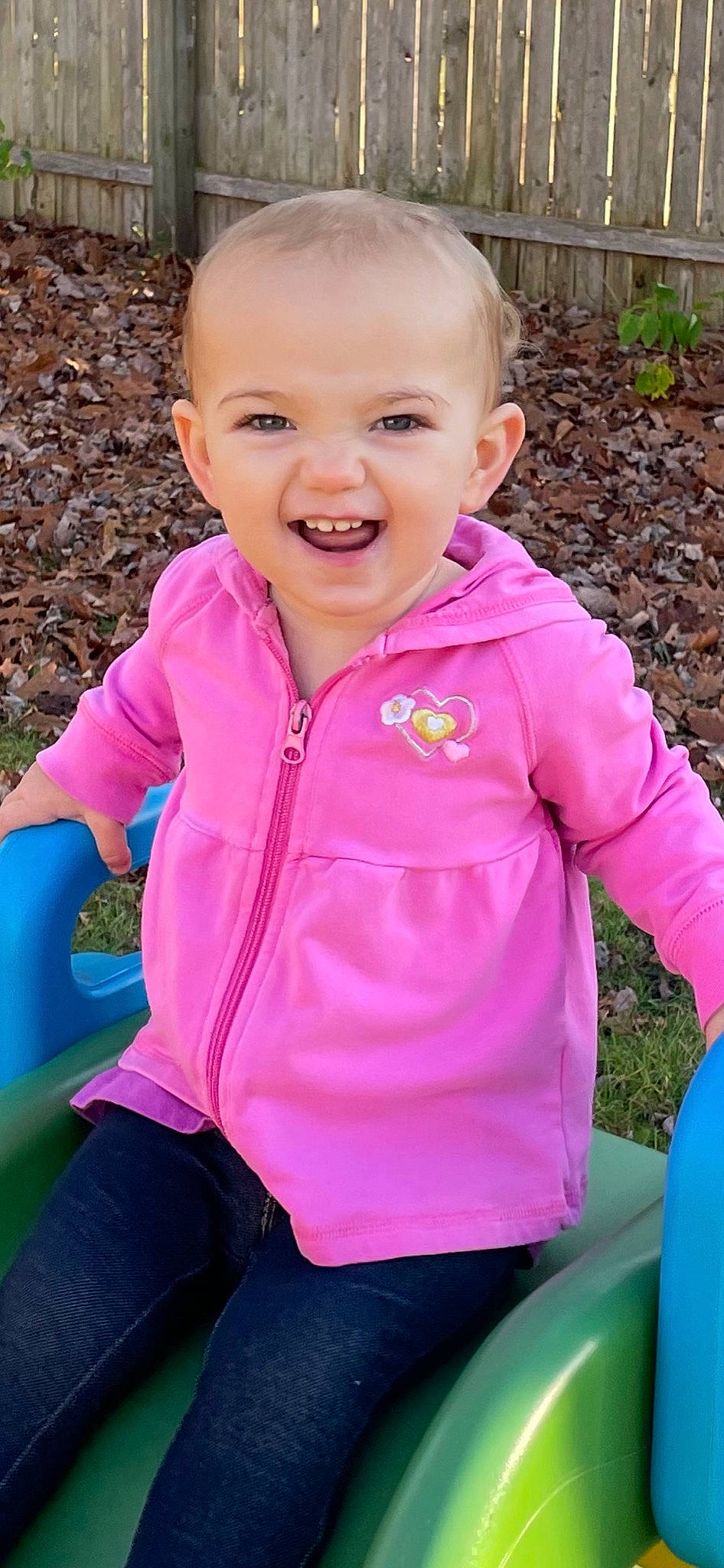 Ophelia joined the competition — help win amazing prizes! baby_toddler_clothing, child, clothing, electric_blue, eye, facial_expression, grass, happy, head, joy, leisure, lip, magenta, nose, person, pink, plant, skin, sleeve, smile